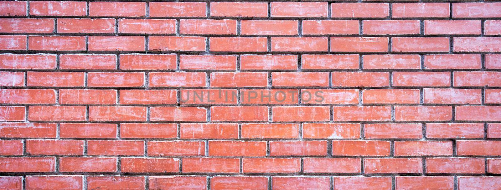 Design element of real red antique retro brick tone, pattern wall background of chinese house at street, close up, flat lay, top front view layout.