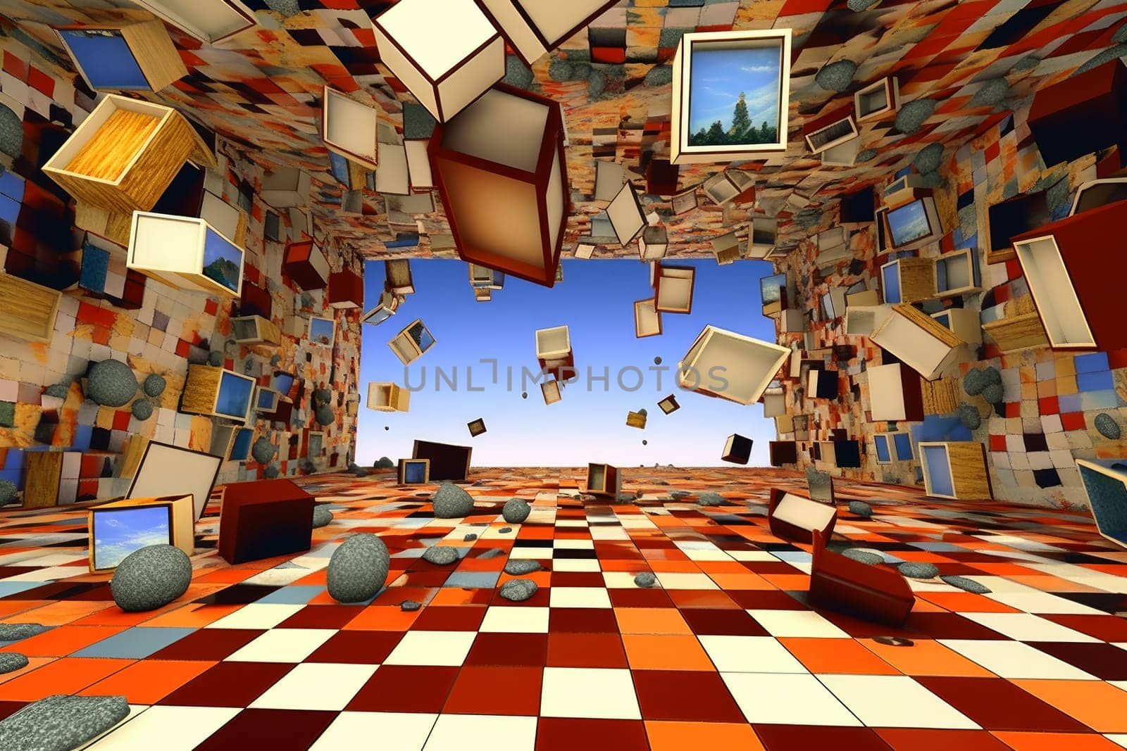 Surreal 3d background texture created with generative AI technology
