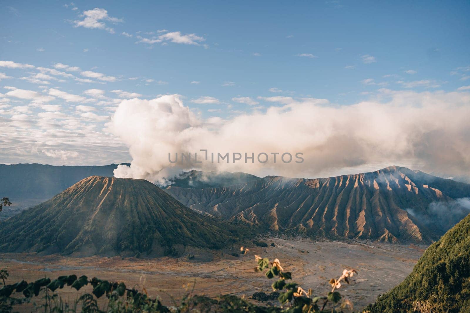 Landscape view of misty mount Bromo volcano by Popov