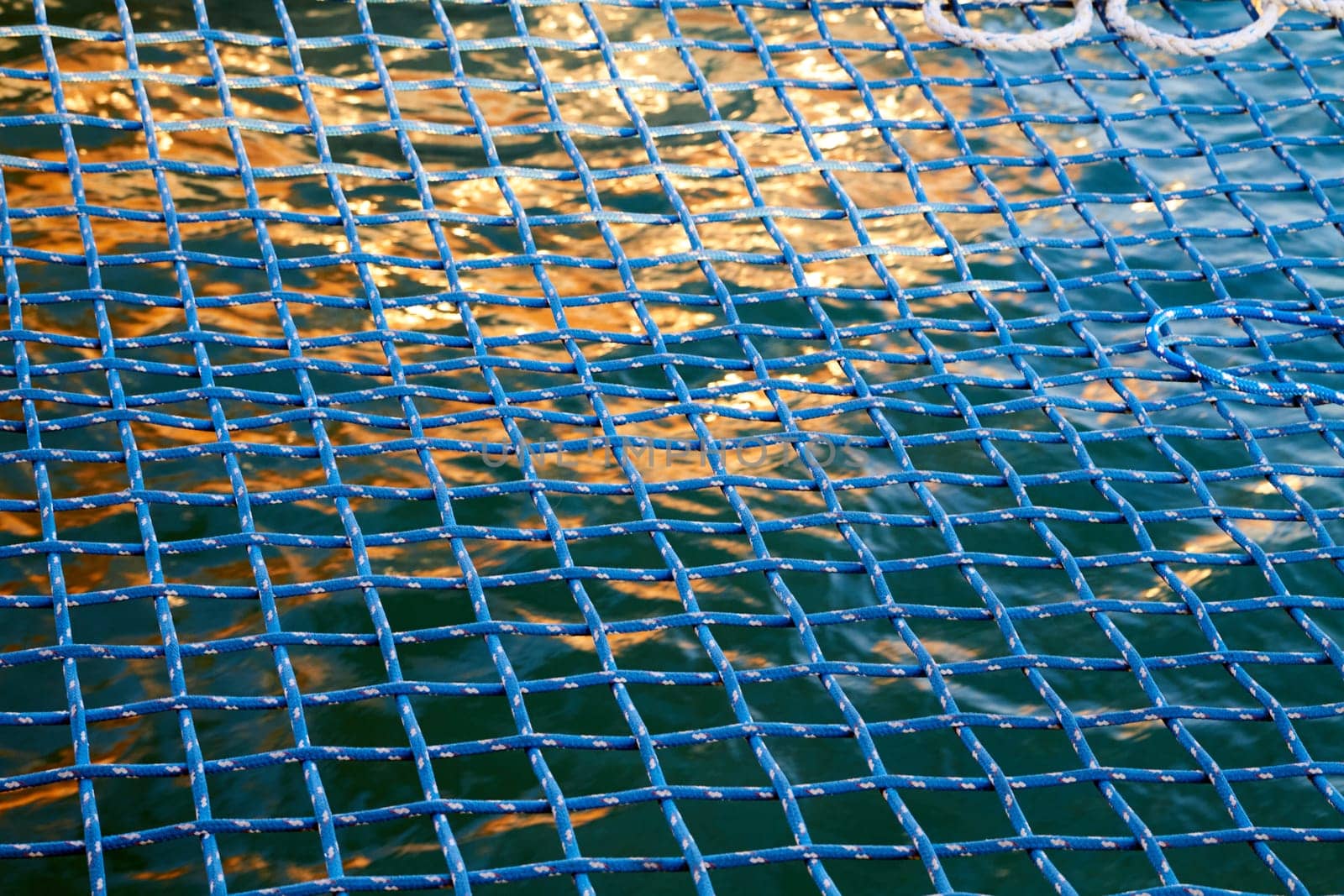 Blue rope pattern from a boat