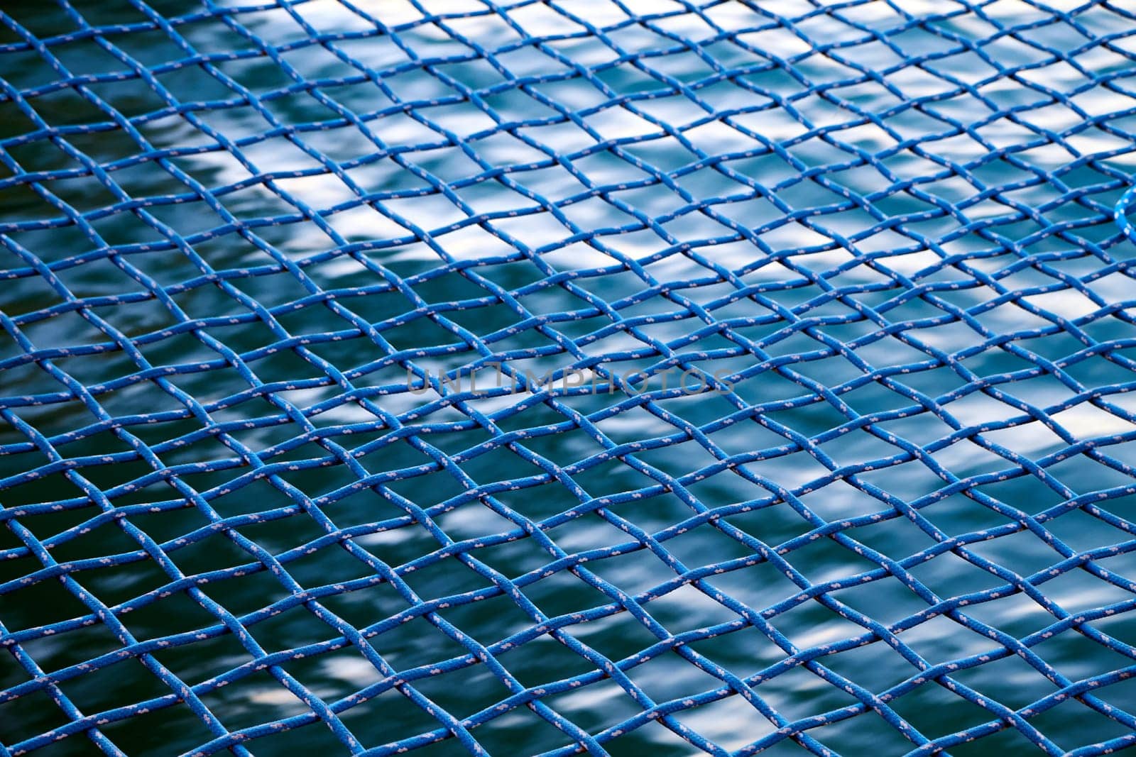 Blue rope pattern from a boat