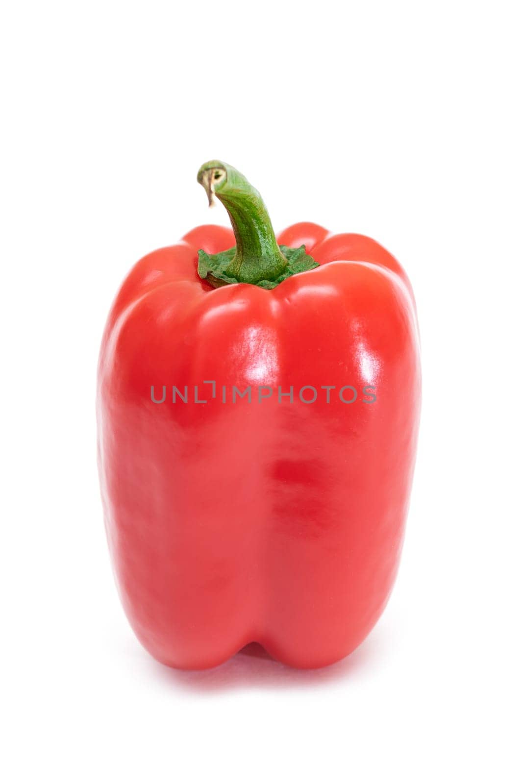 Red Sweet Bell Pepper Isolated on White Background