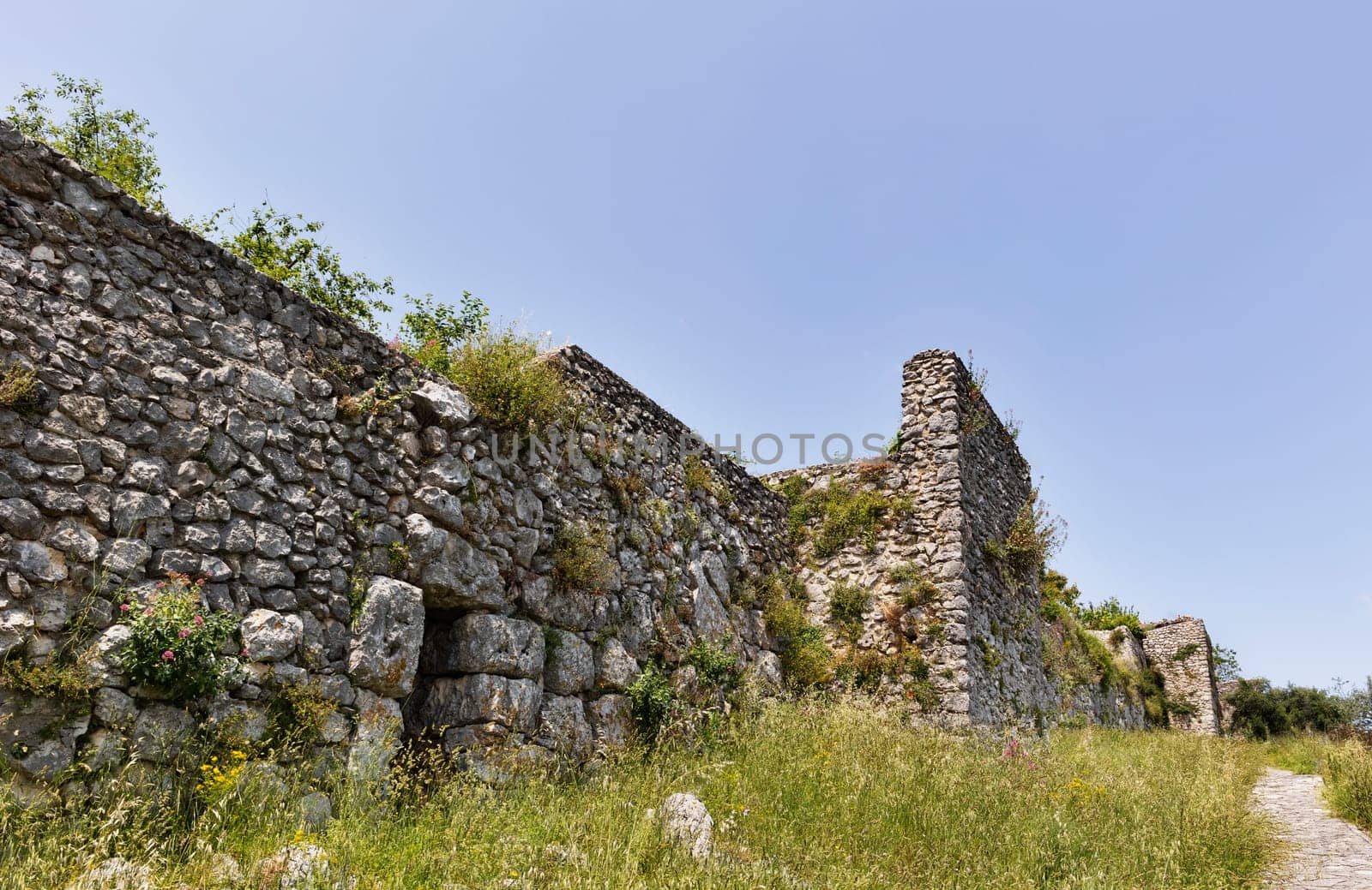 Polygonal walls that surround the Rocca in Veroli town in central Italy nera Frosinone ,