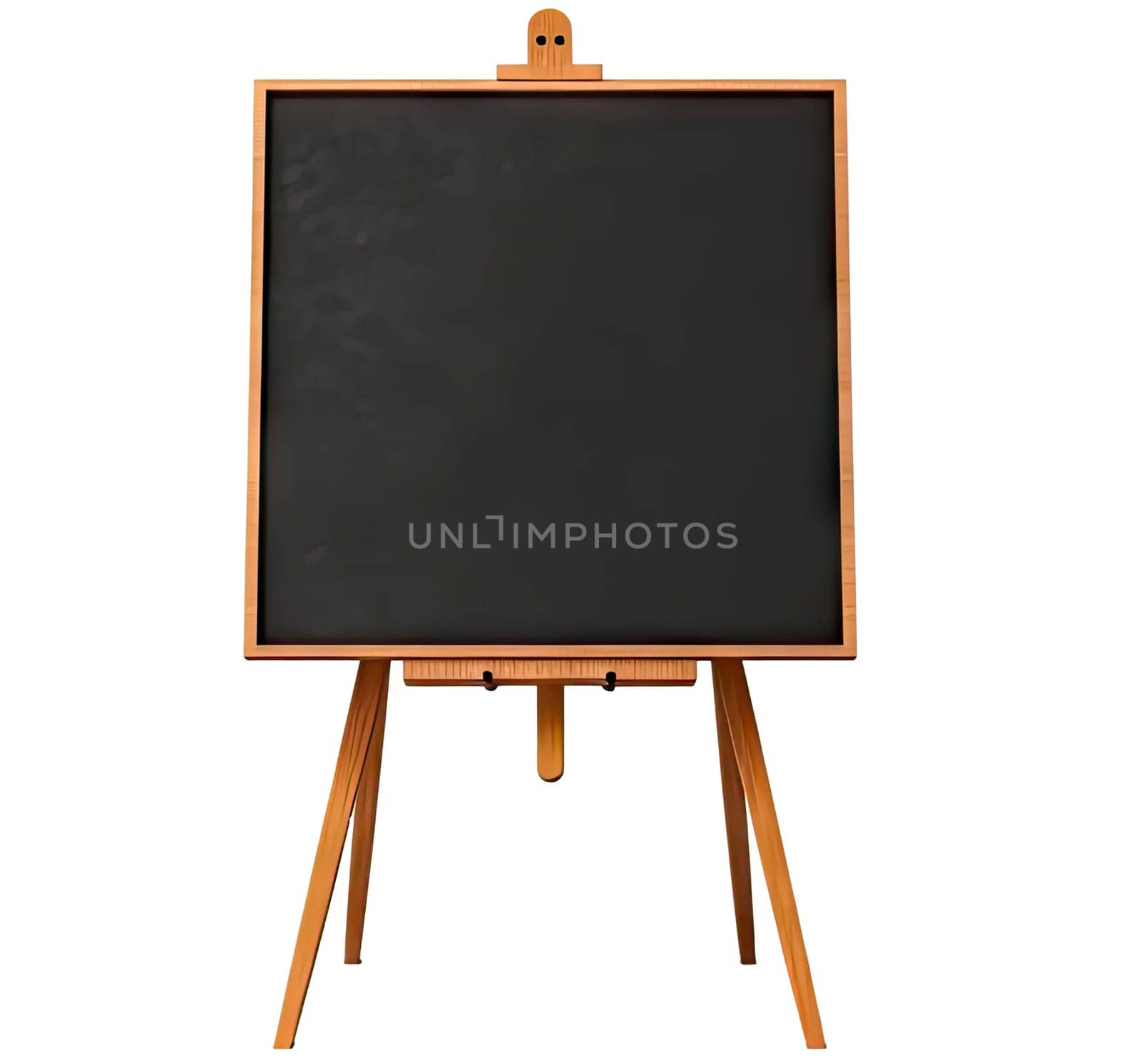 Slate board with wood frame on transparent background.