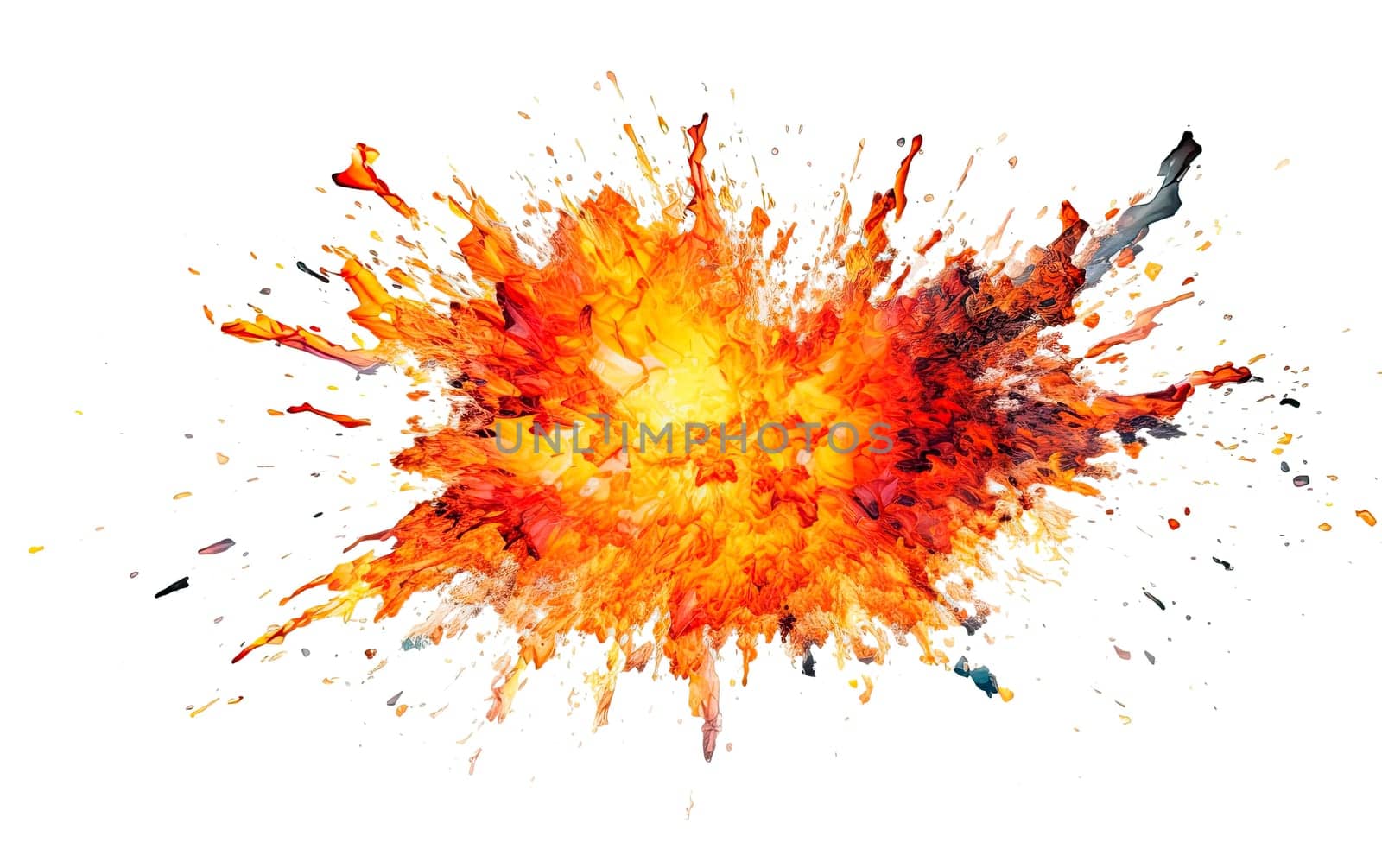 Realistic fiery explosion with sparks over a transparent background. by jbruiz78