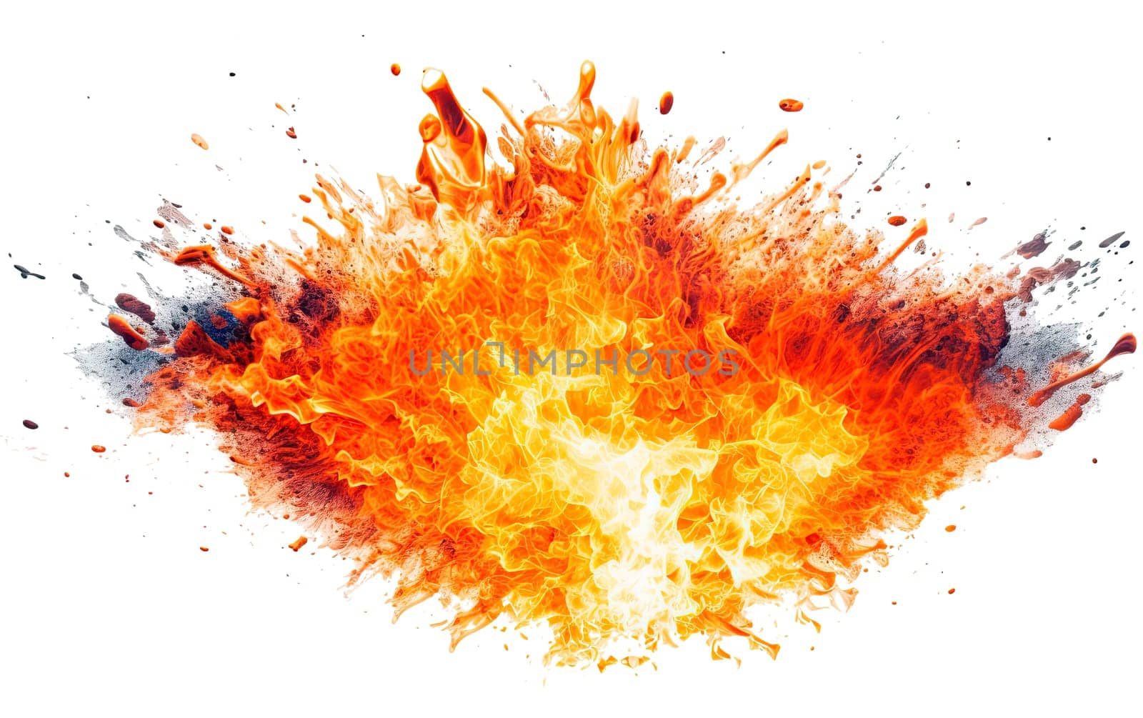 Realistic fiery explosion with sparks over a transparent background. by jbruiz78