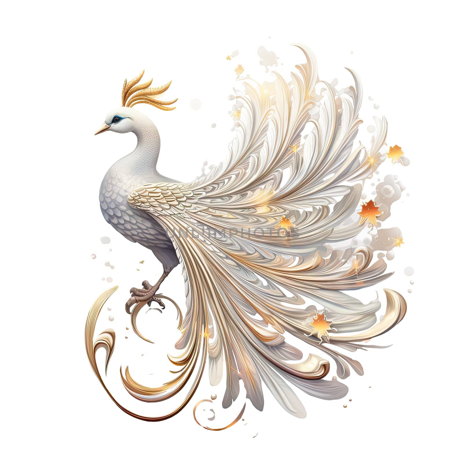 Phoenix bird illustration on transparent background