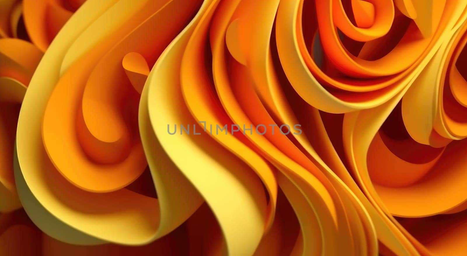 Orange rolled-up paper background by cherezoff