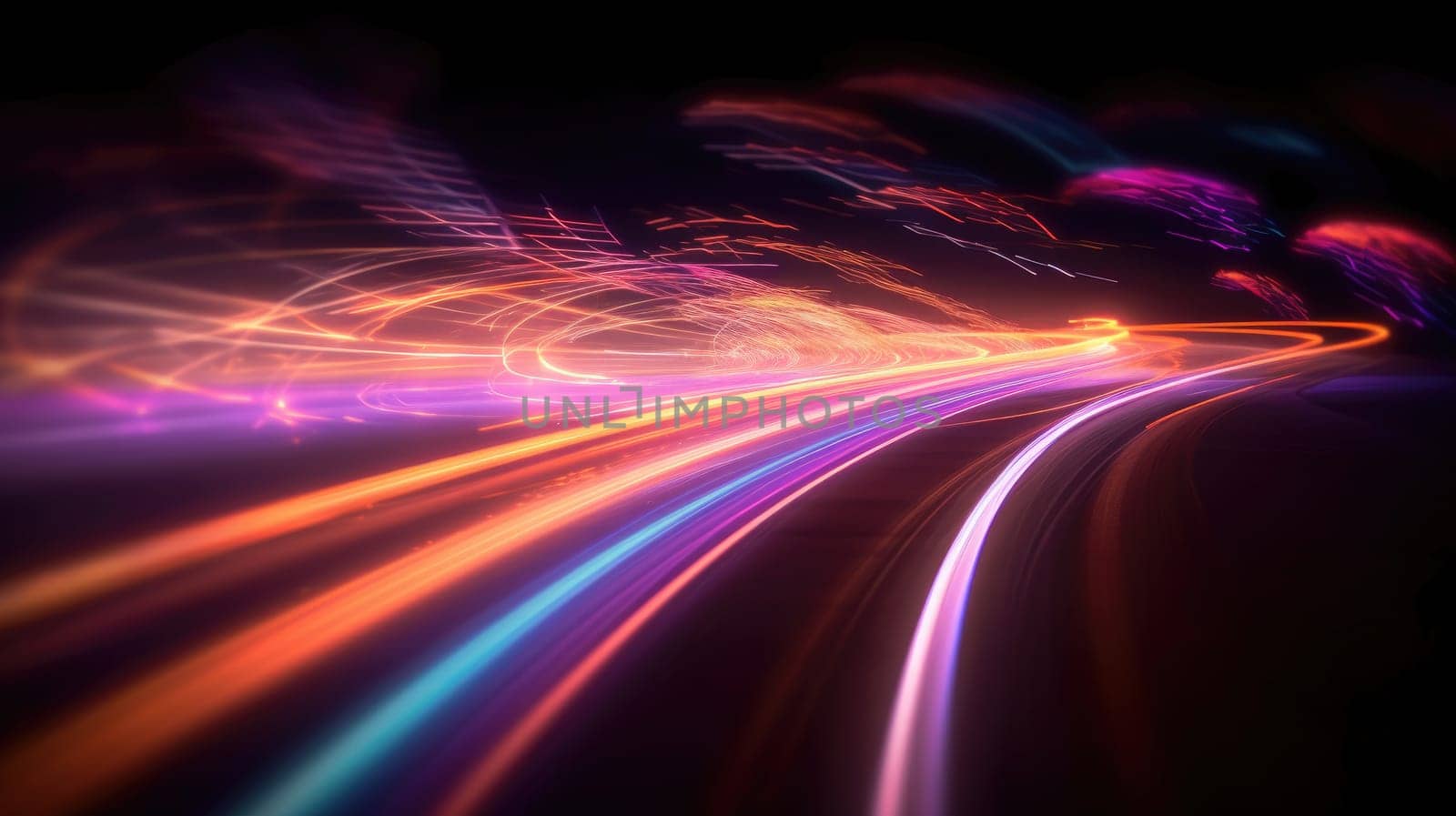 Beautiful background of glowing bright lines