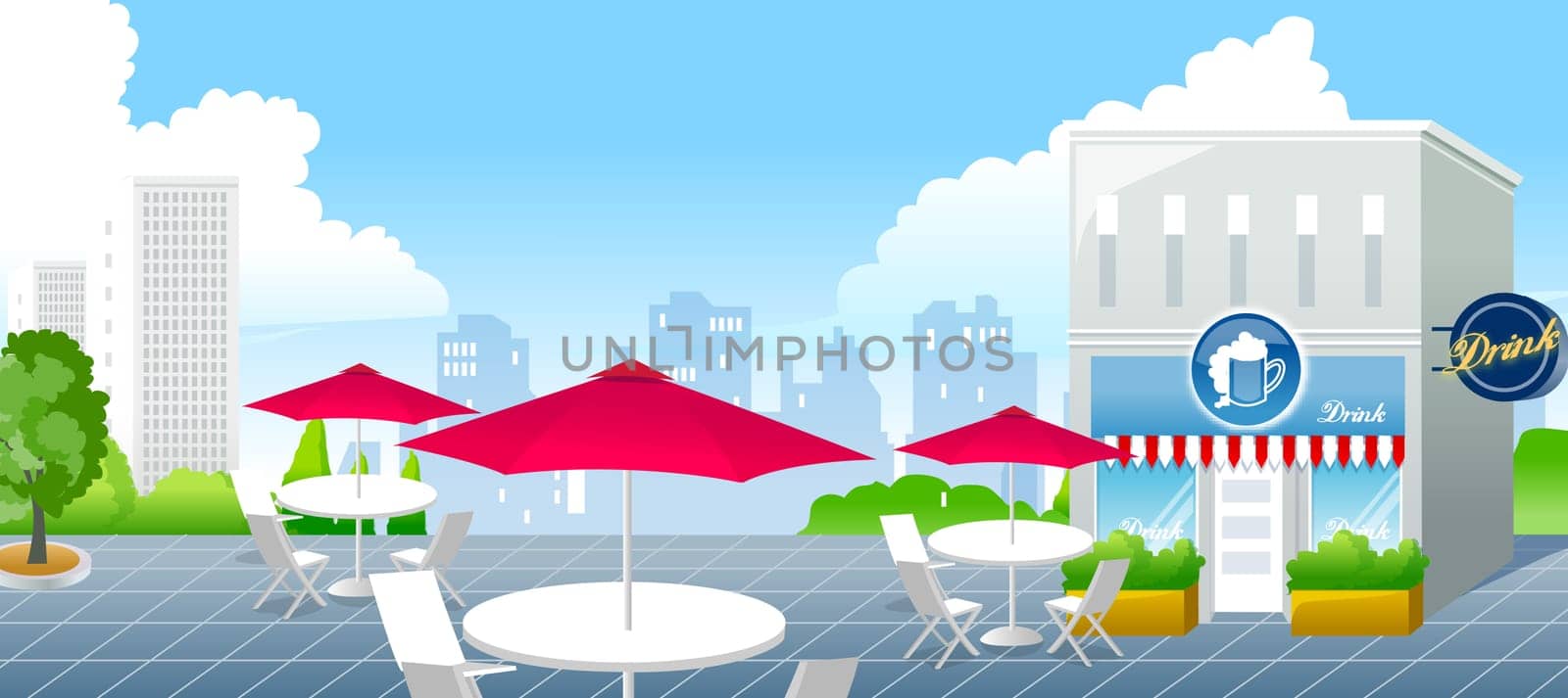 art,illustration,shade,sky,table,umbrella