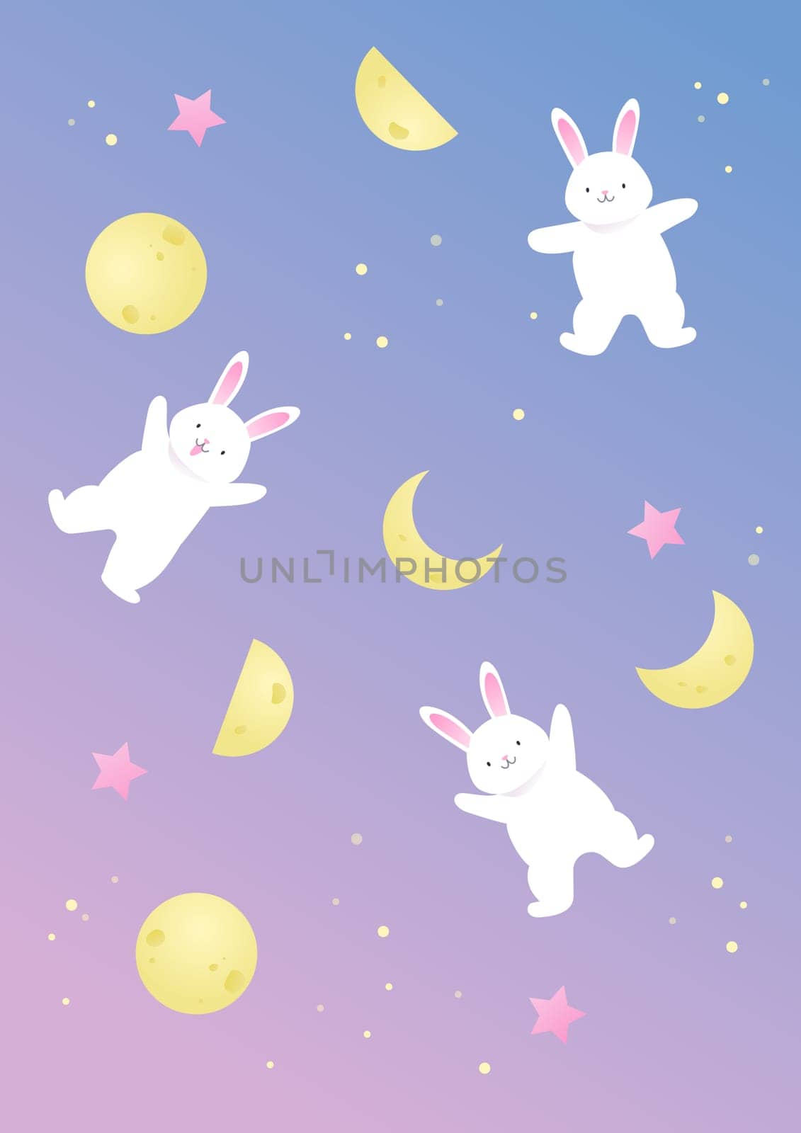 art,cartoon,design,hare,illustration,pattern,rabbit,sky