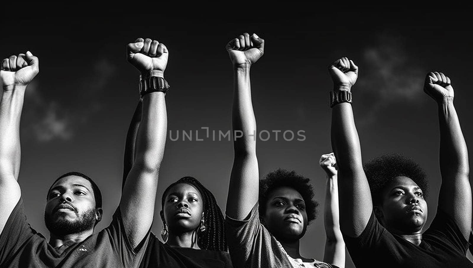 Black lives matter activist movement protesting against racism and fighting for equality Demonstrators from different cultures and race protest on street for justice and equal rights equality