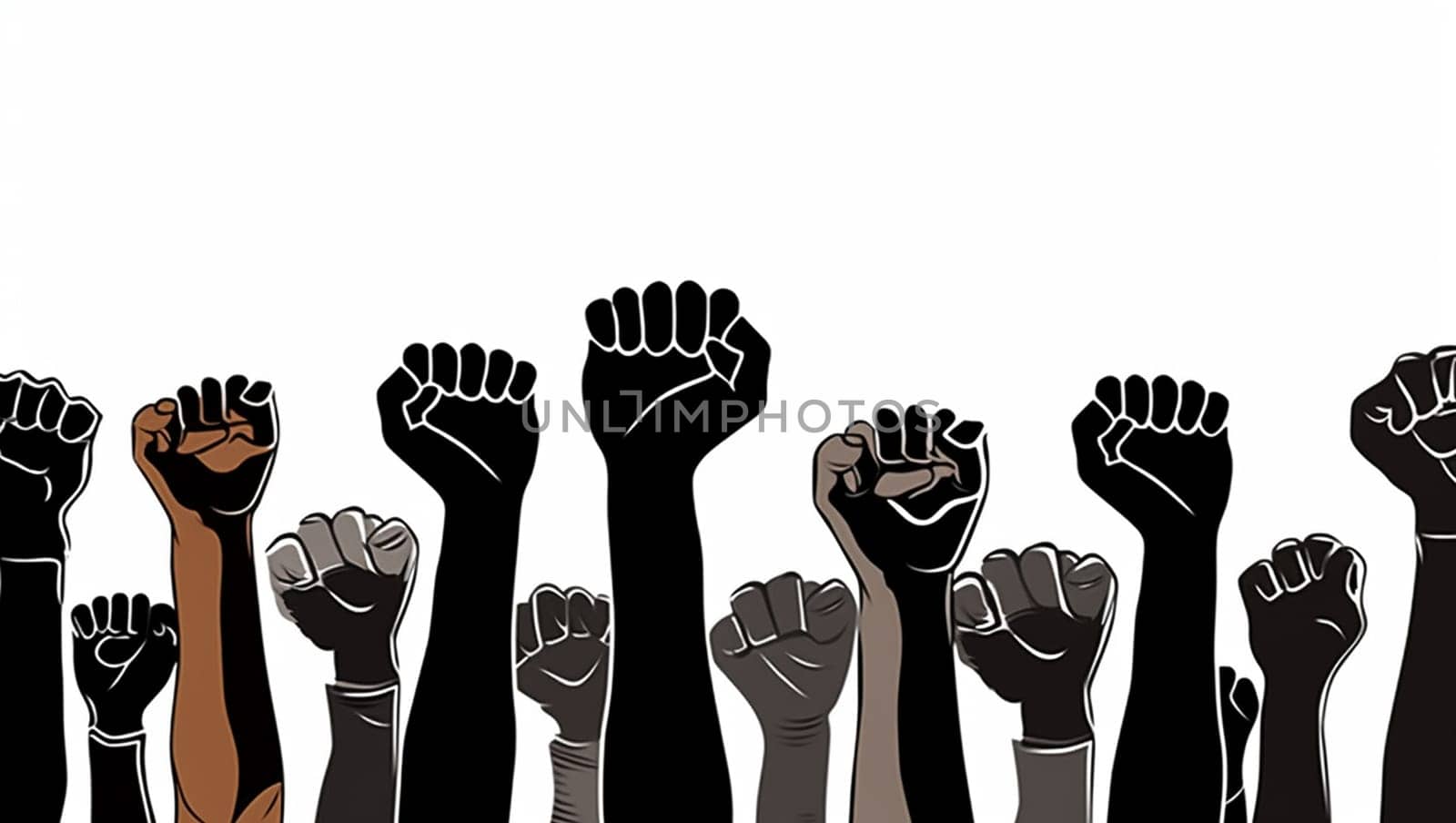 Black lives matter activist movement protesting against racism and fighting for equality Demonstrators from different cultures and race protest on street for justice and equal rights equality