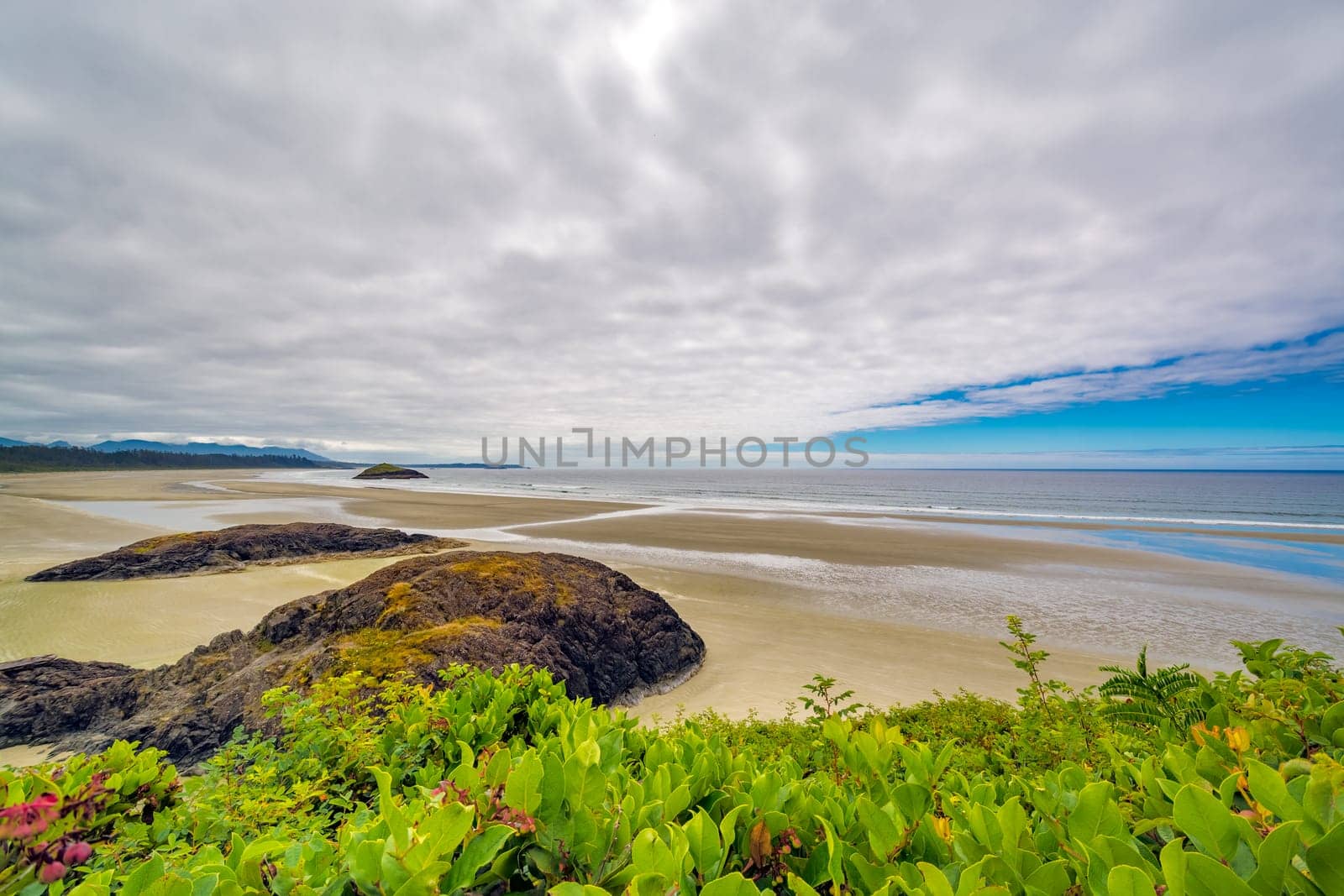 View over Pacific ocean long beach near Tofino, British Columbia, Canada by Imagenet