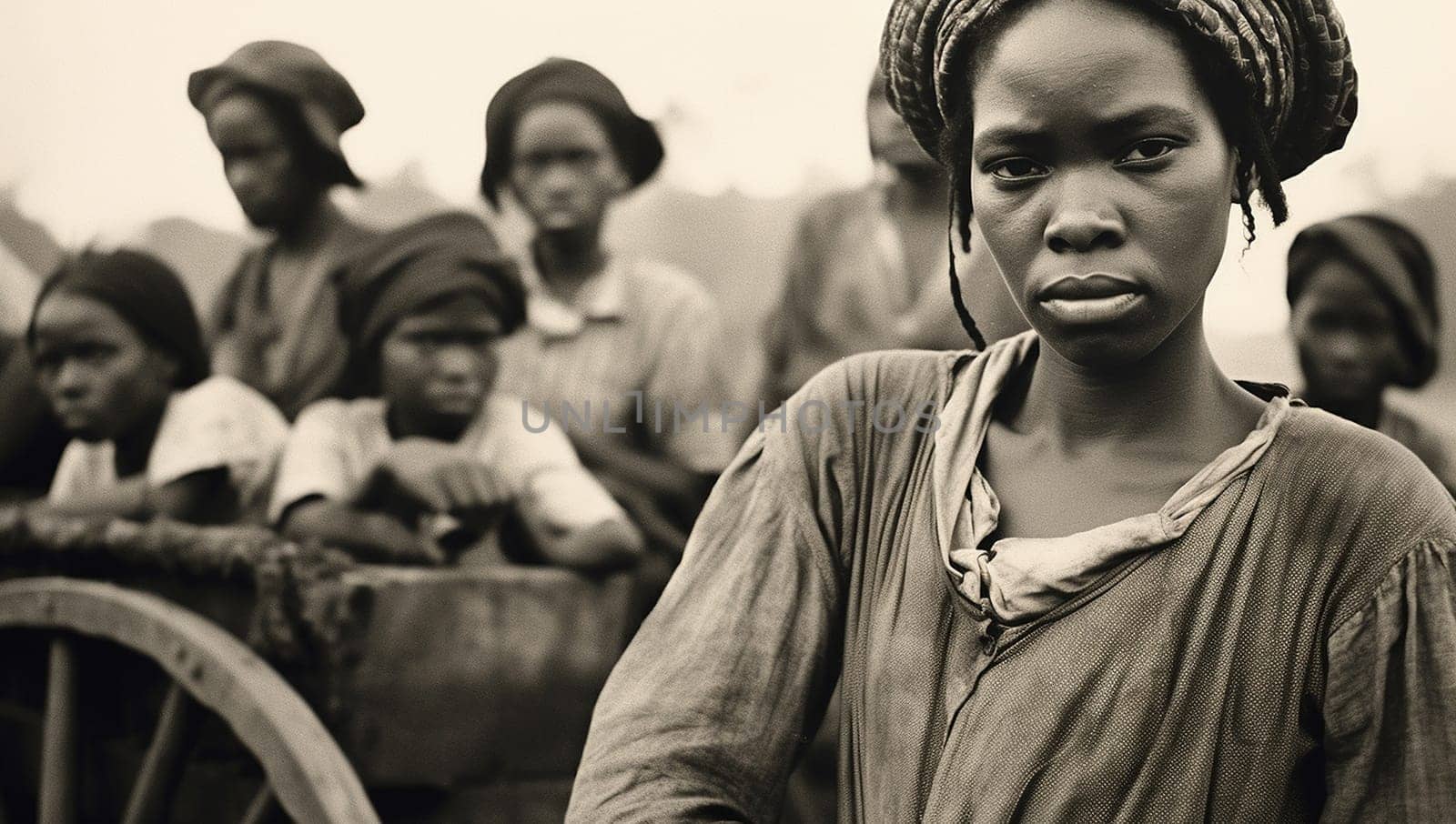 African American slaves family or group of black slaves. representing five generations all born on the plantation history concept of slavery old