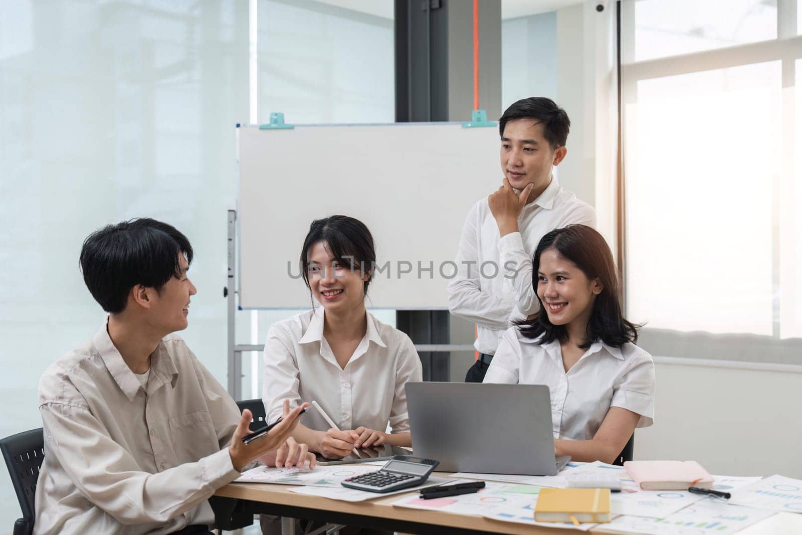 group of businesspeople meeting and planing the work or project in office.