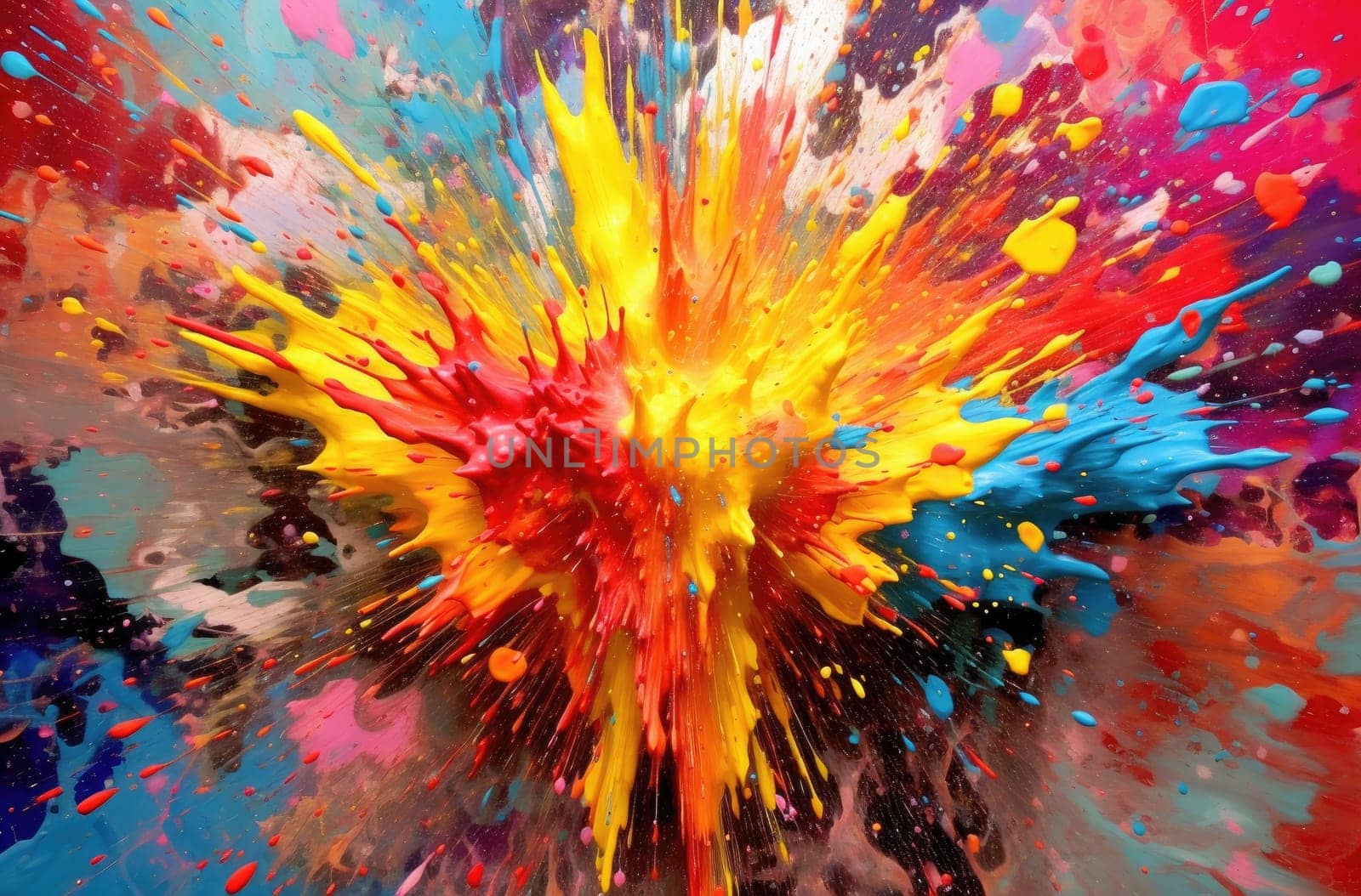 Splashes of bright dry paints by cherezoff