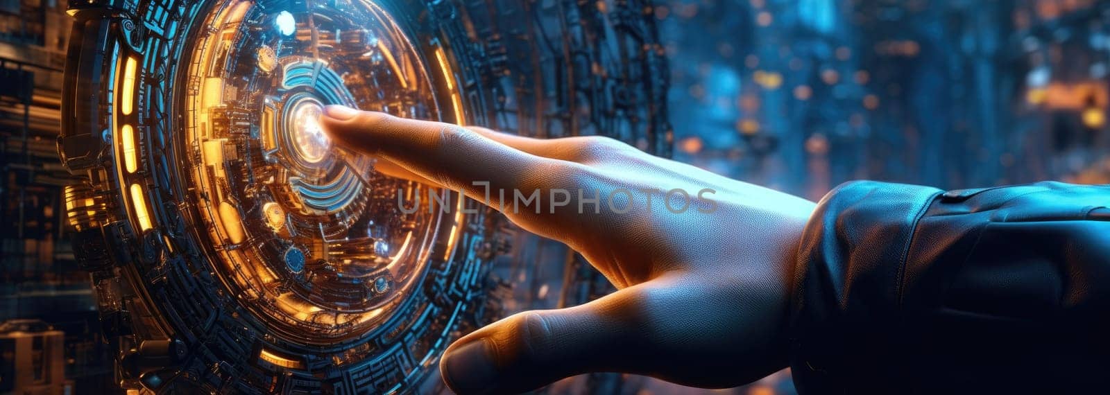 The human hand touches artificial intelligence by cherezoff