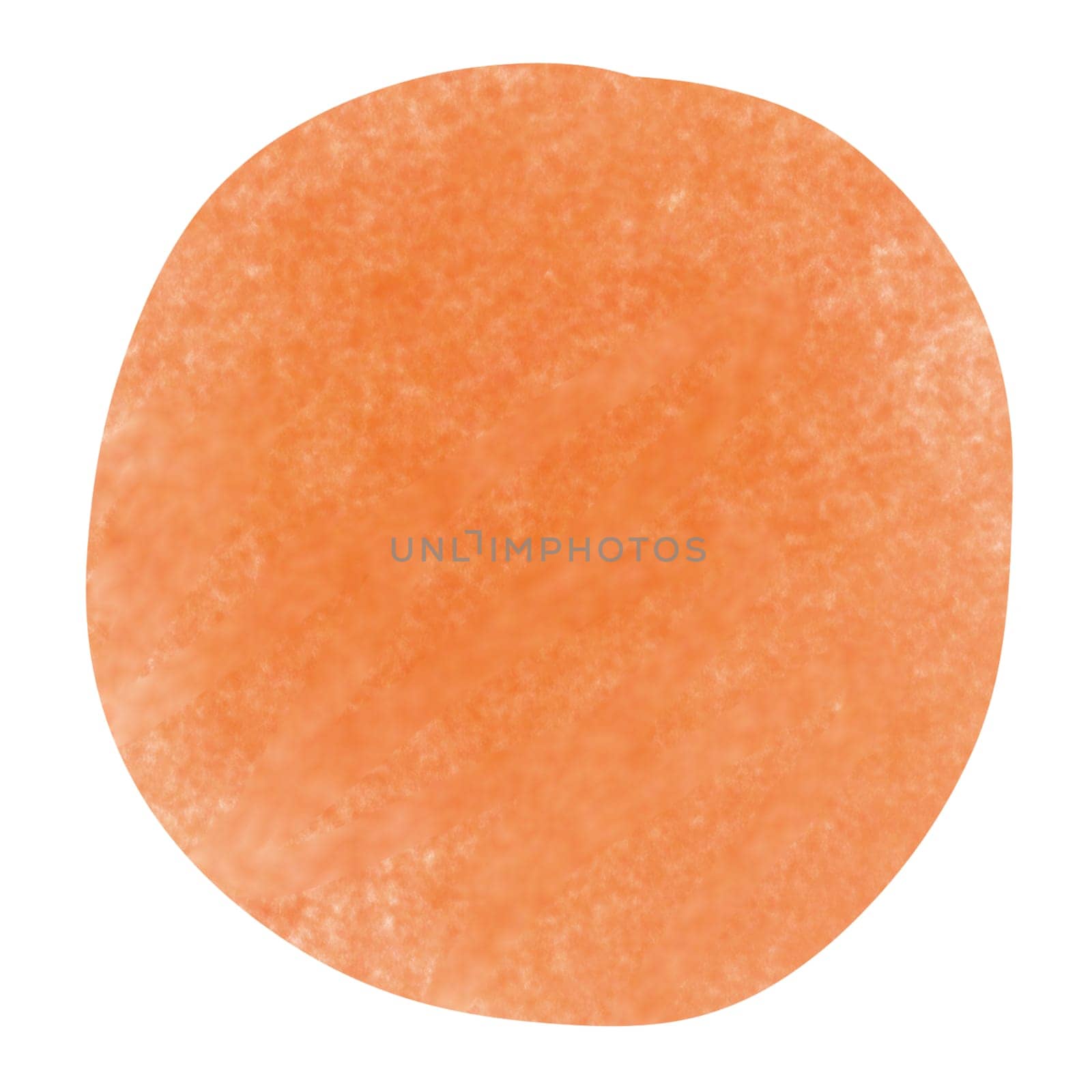 Orange circle shape on white background by chalk color painting by iamnoonmai