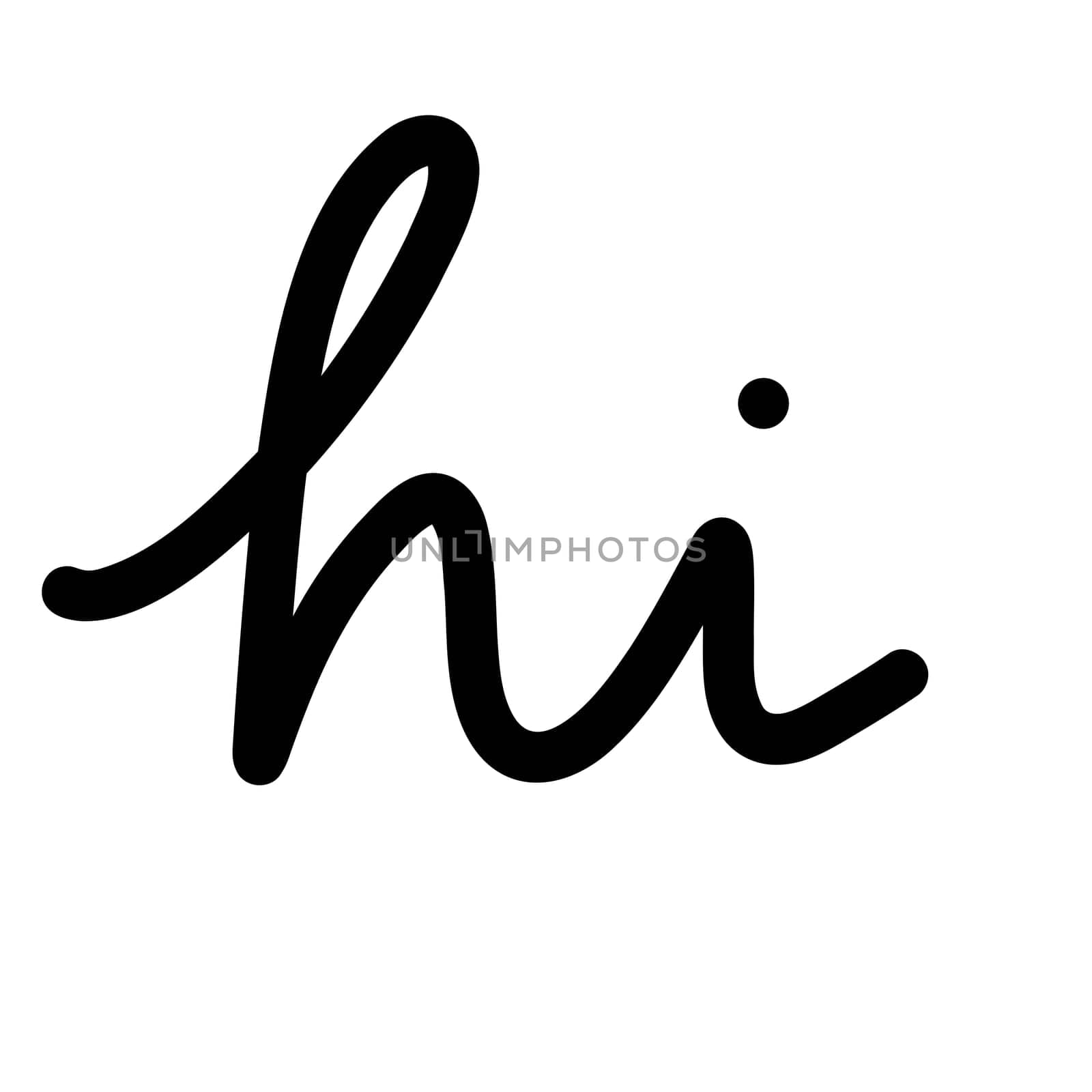 Hi word, an English friendly greeting by calligraphy handwriting by iamnoonmai