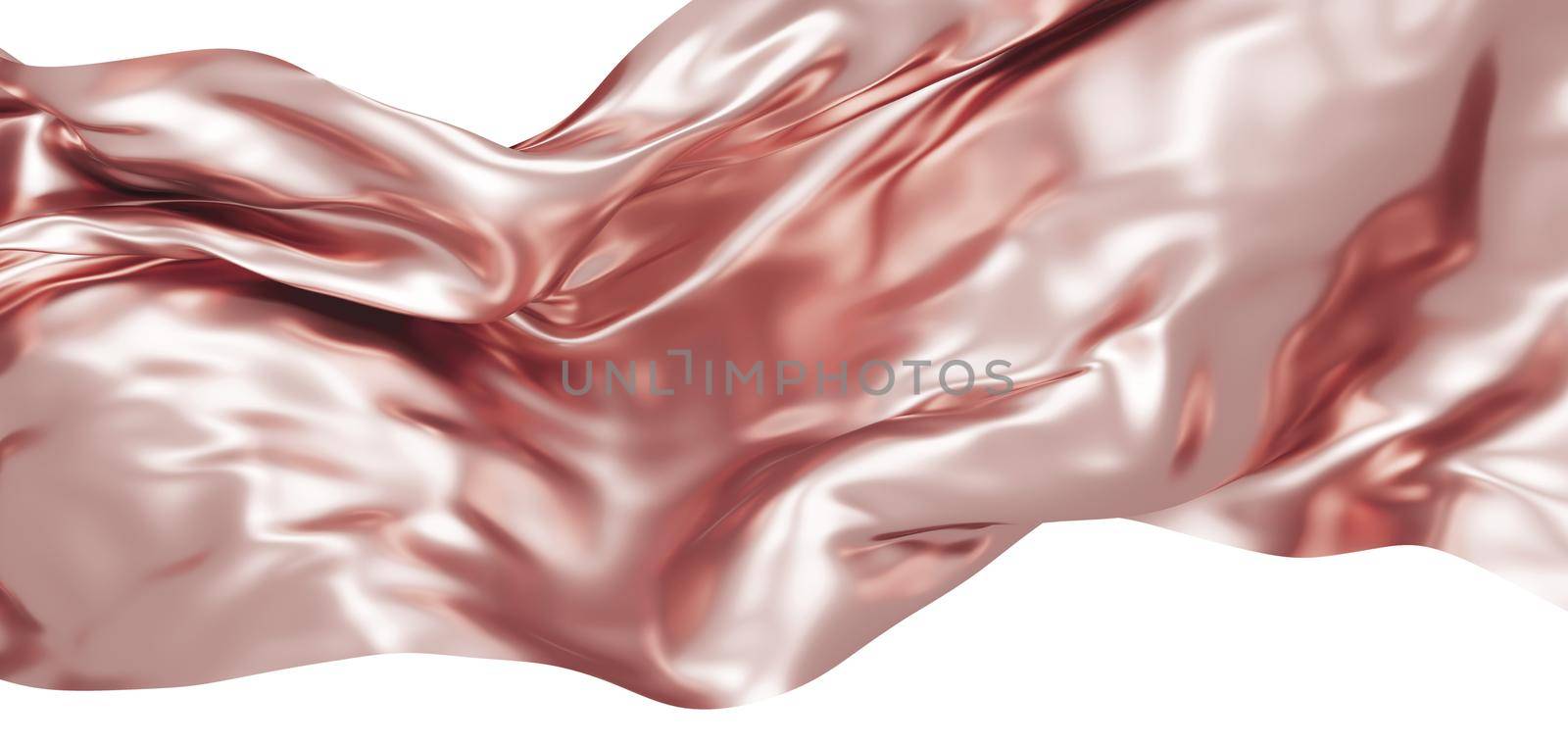 Rose gold fabric isolated on white background 3D render by Myimagine