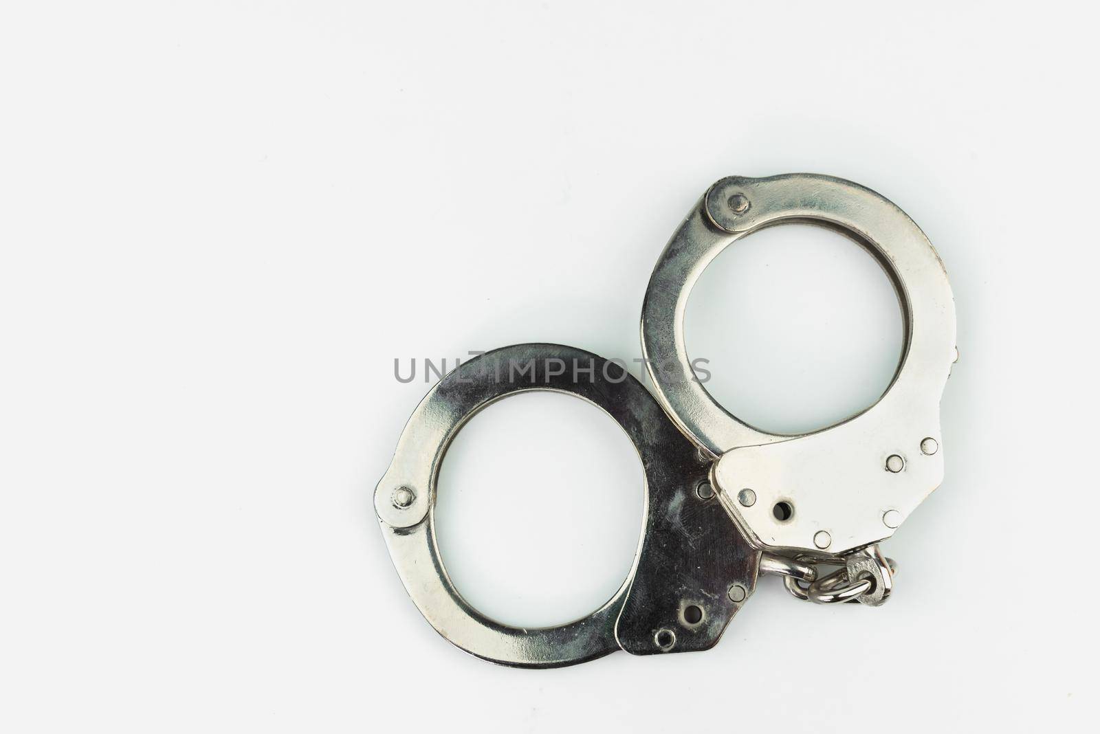 Top view, shackle isolated on white background