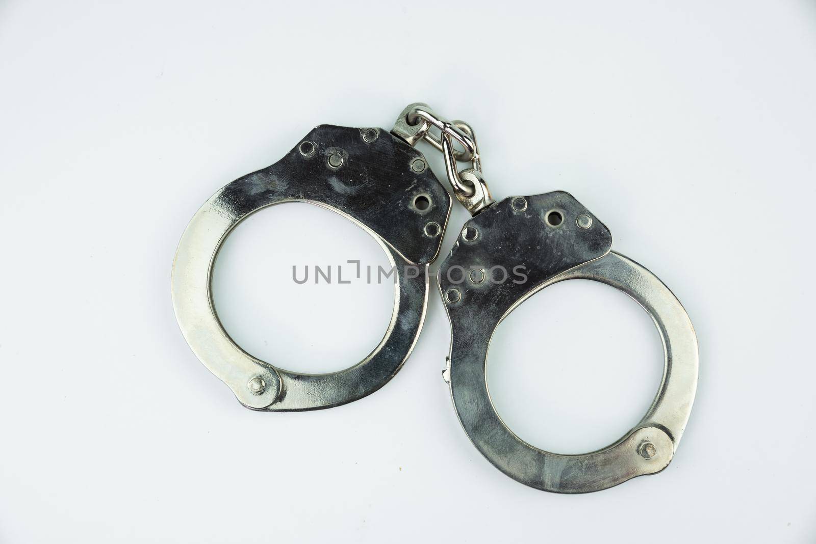 Top view, shackle isolated on white background