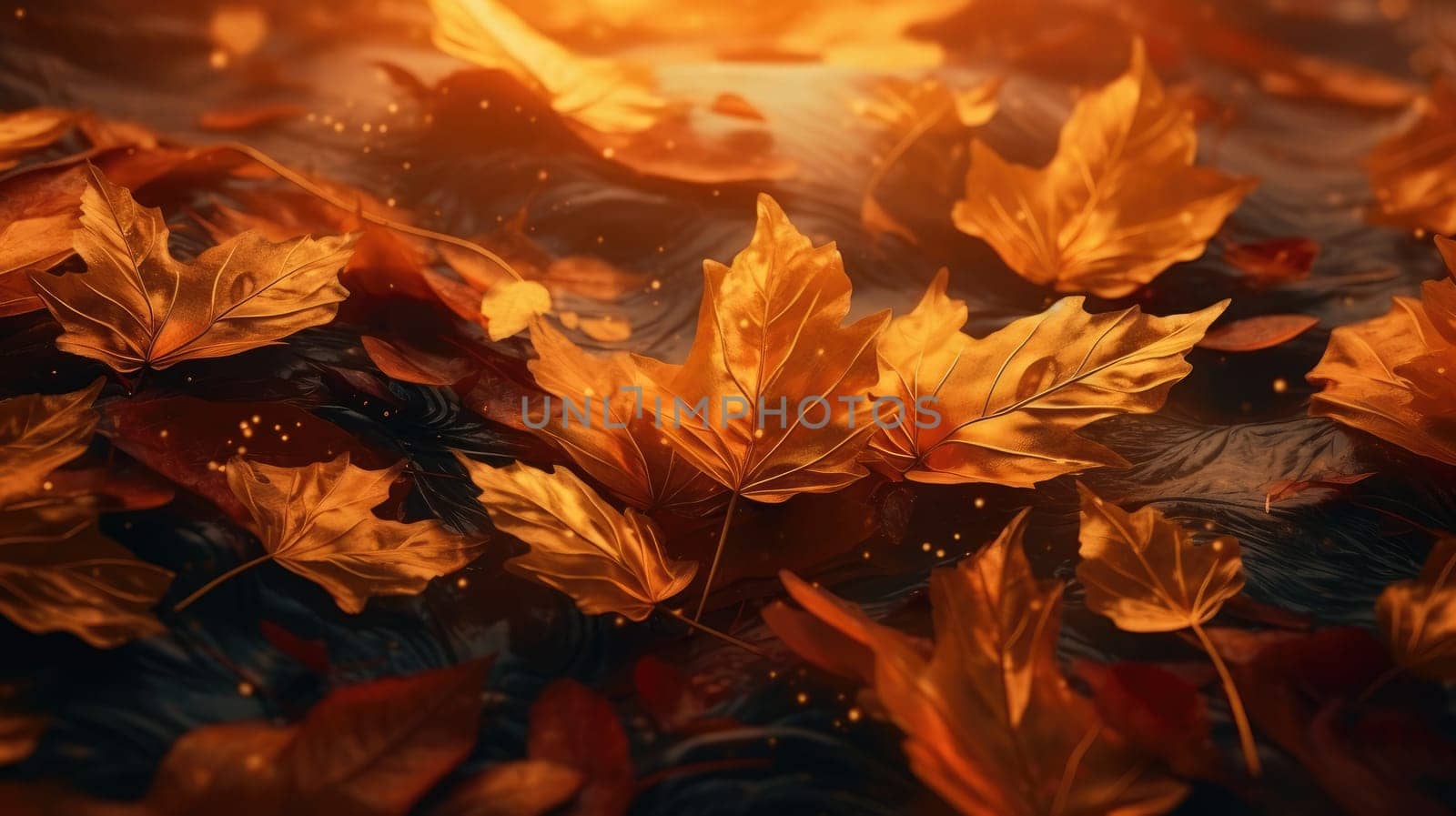 Autumn yellow leaves on the ground. Beautiful background for your design