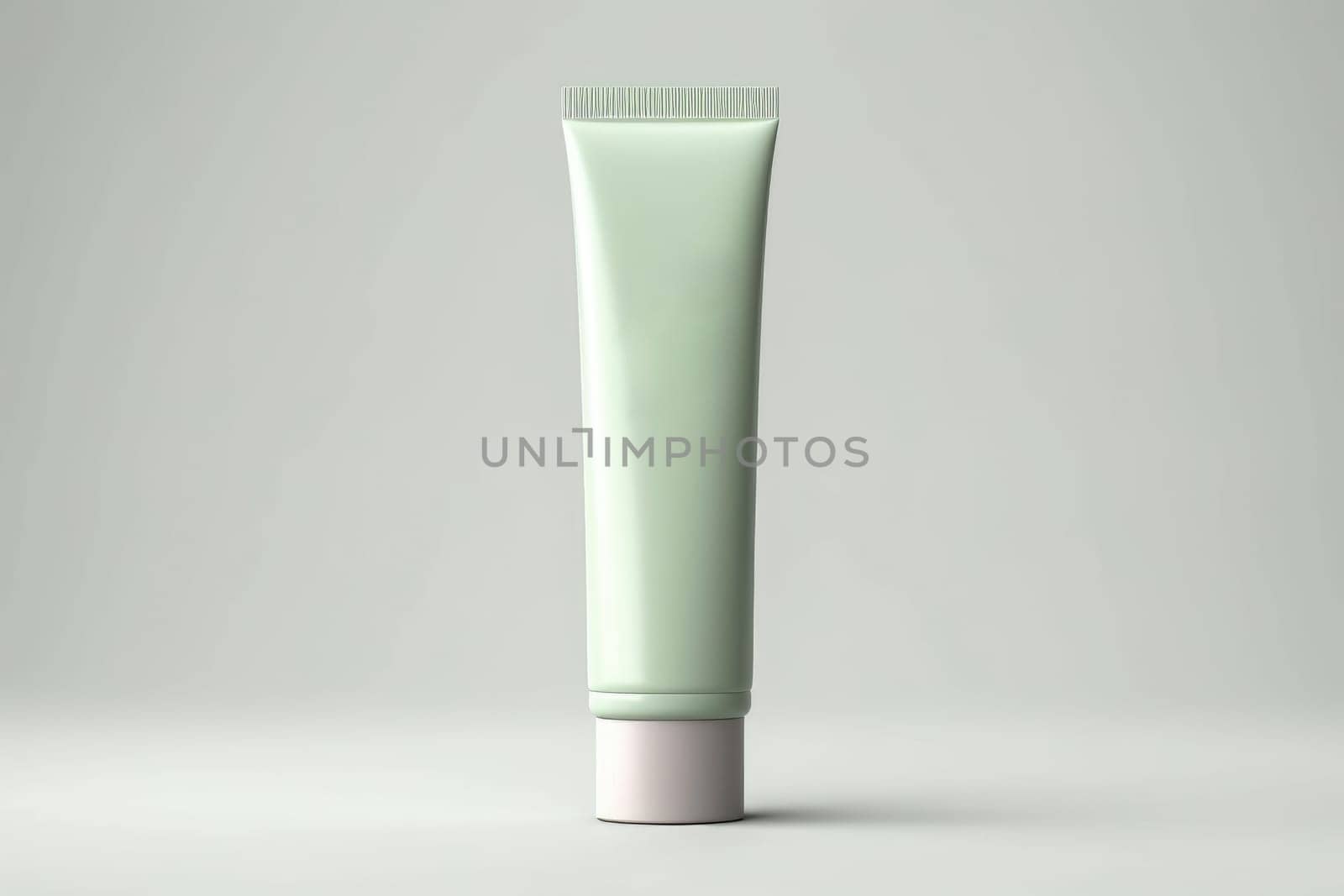 Moisturiser hand cosmetic cream white plastic tube mockup front view. Hand cream bottle. AI Generative