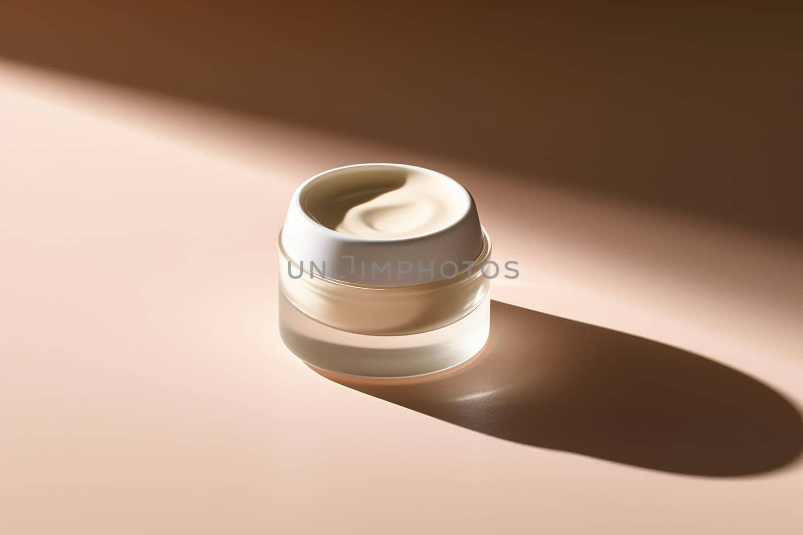 Moisturiser hand cosmetic cream white glass tube mockup front view. AI Generative by Desperada