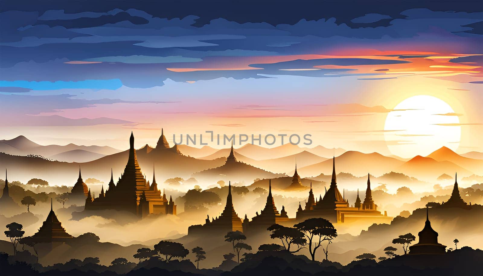 Burma fantasy landscape - Generative AI by Elenaphotos21