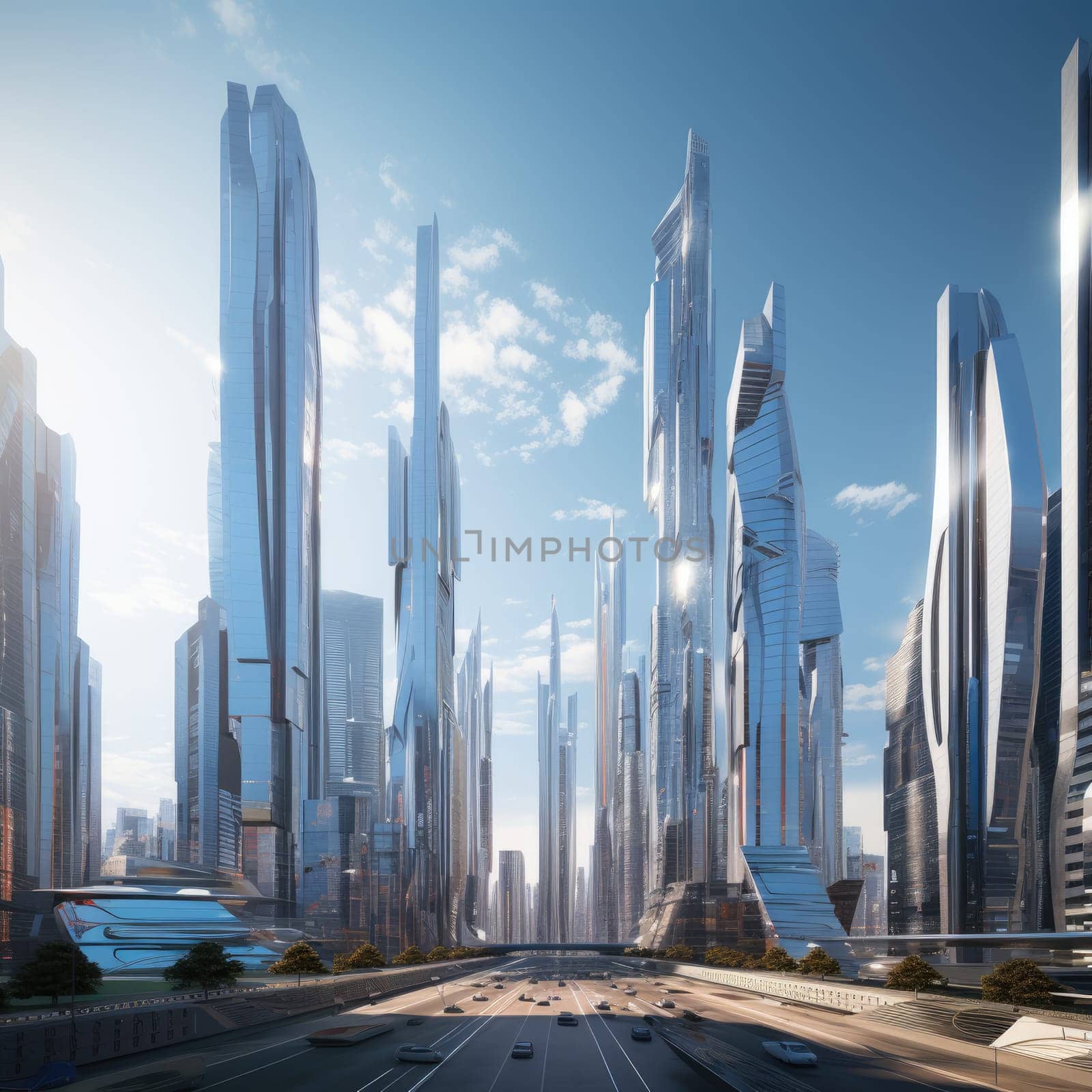 A group of skyscrapers of the future by cherezoff