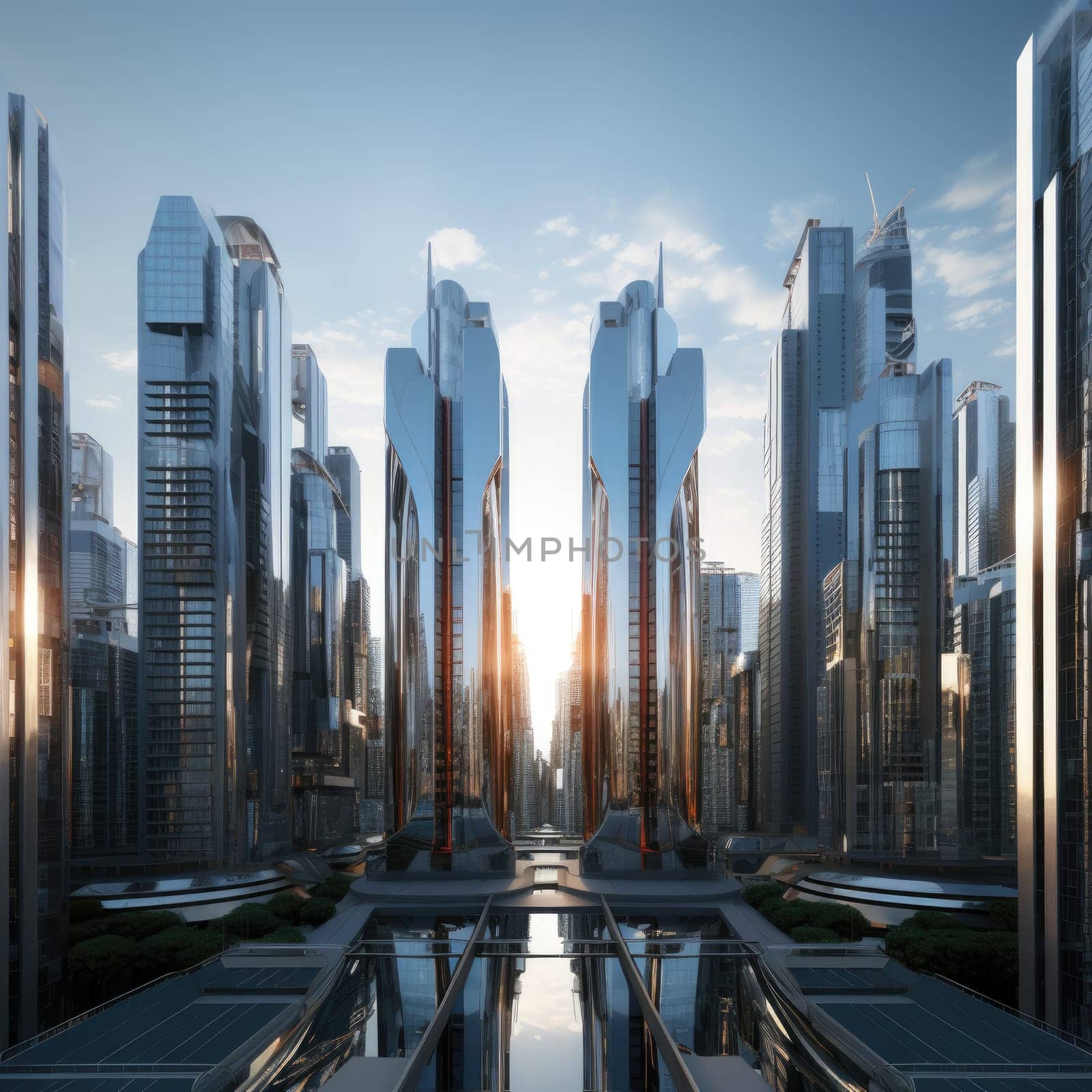 A group of skyscrapers of the future by cherezoff