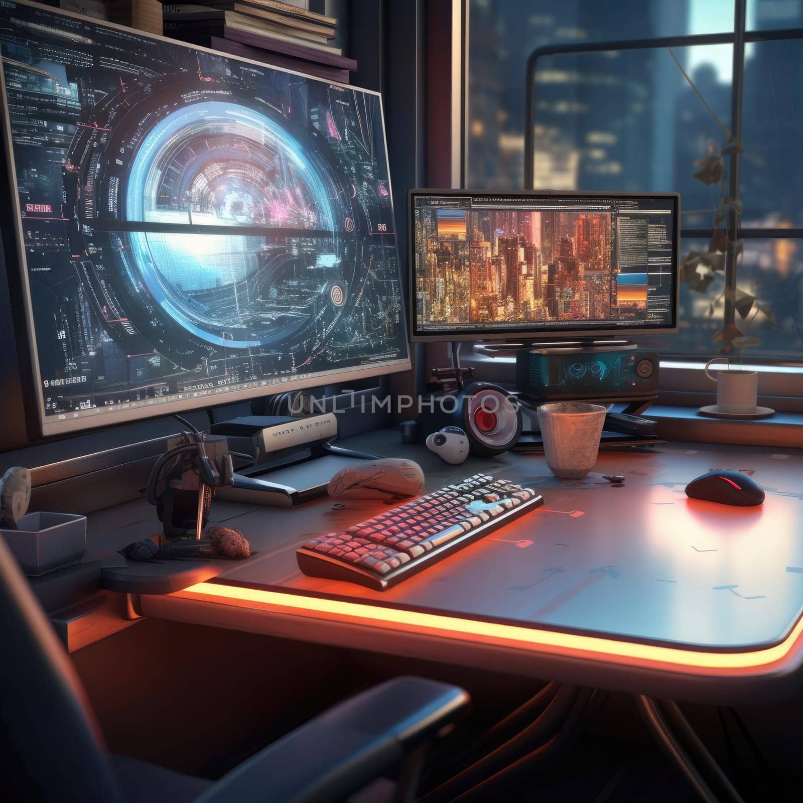 The computer desk of the programmer of the future by cherezoff