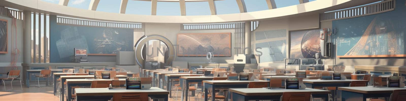 The classroom of the future, empty by cherezoff