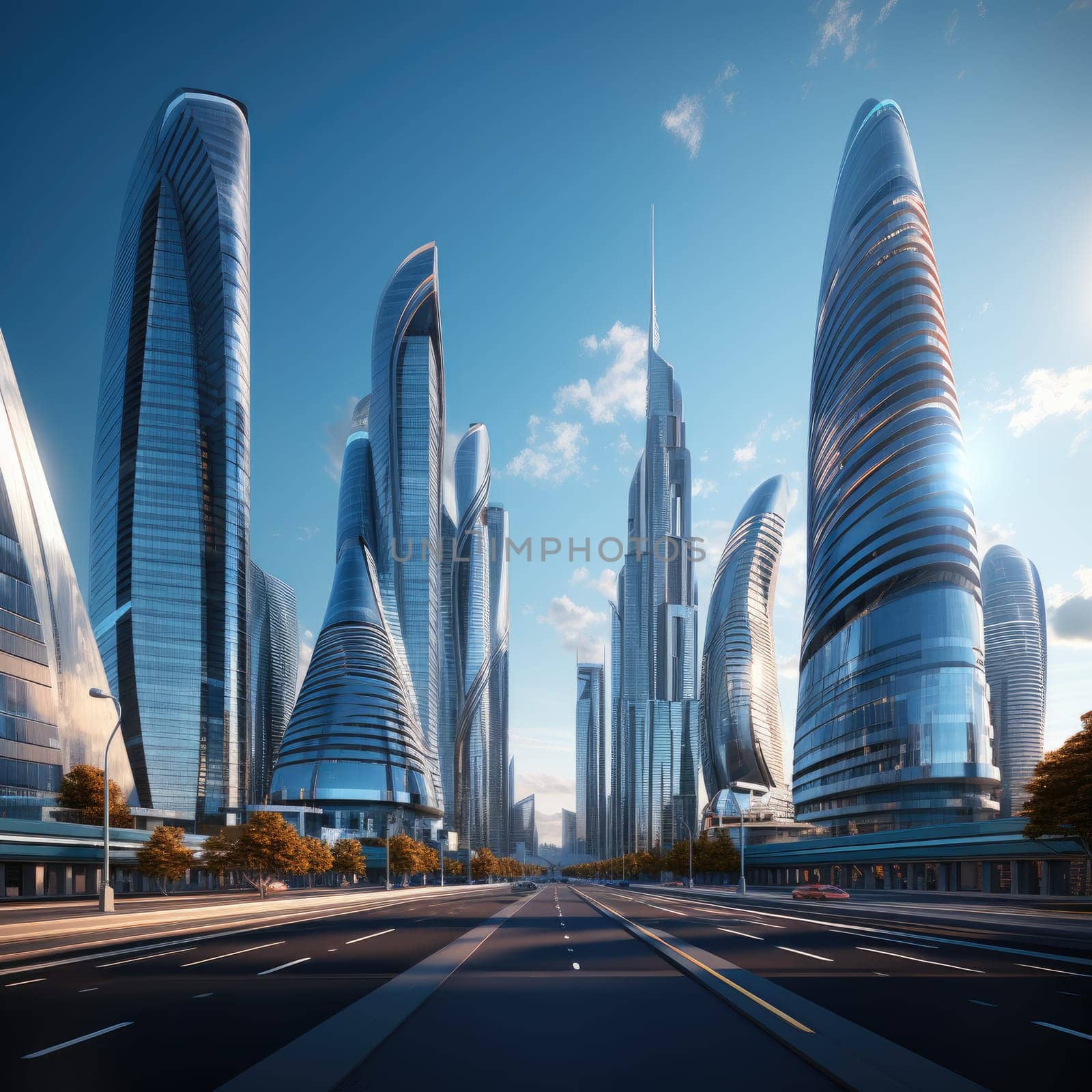 A group of skyscrapers of the future by cherezoff