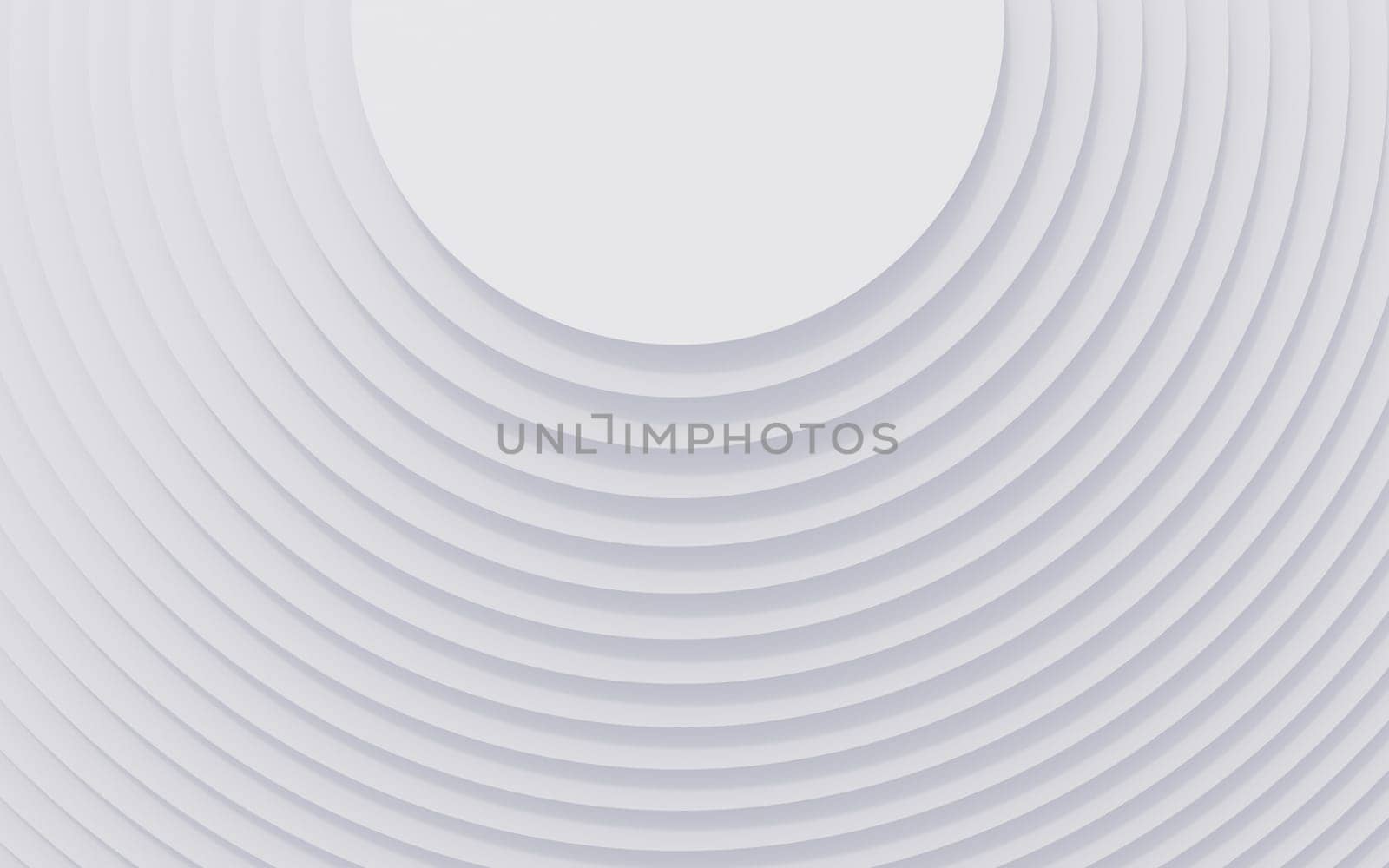 3d rendering. Abstract white geometric background, minimal round frame flat lay, deck of blank cards.