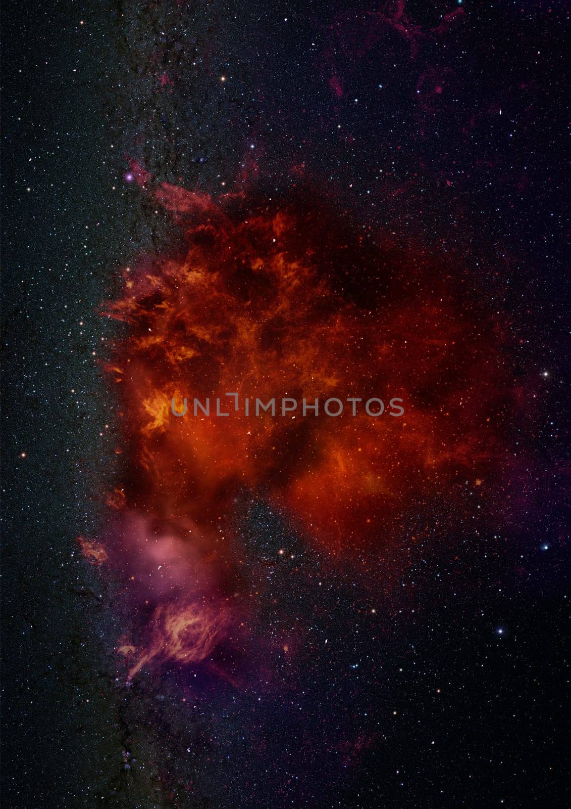 Far being shone nebula and star field against space. Elements of this image furnished by NASA .