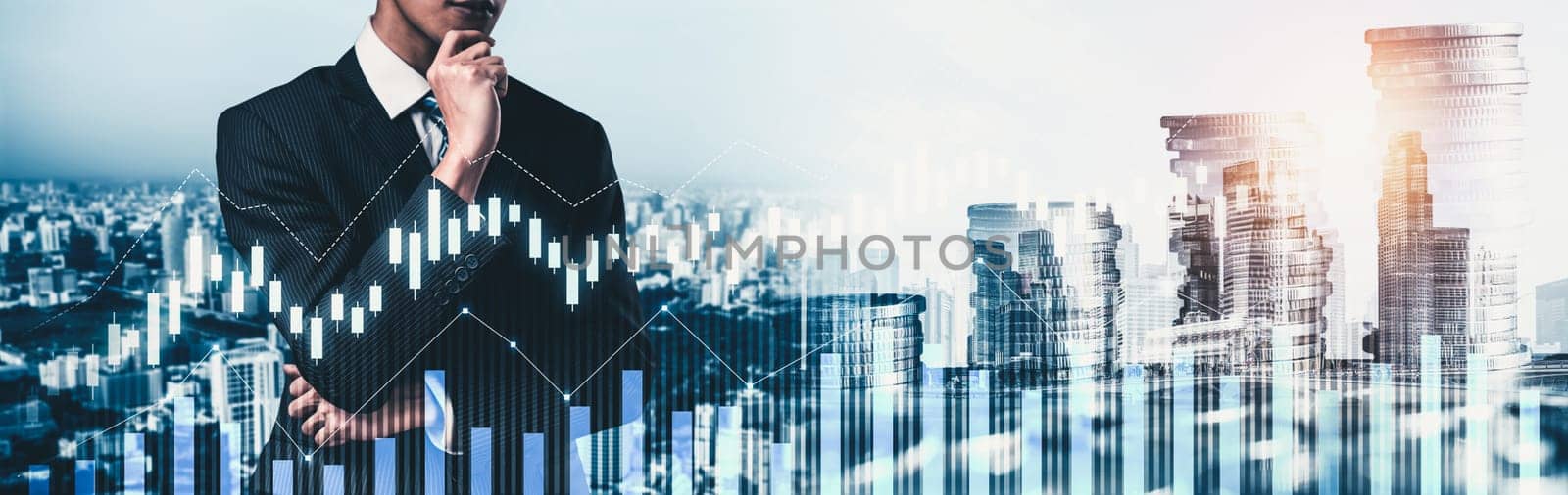 Businessman working with digital finance business graph of perceptive technology by biancoblue