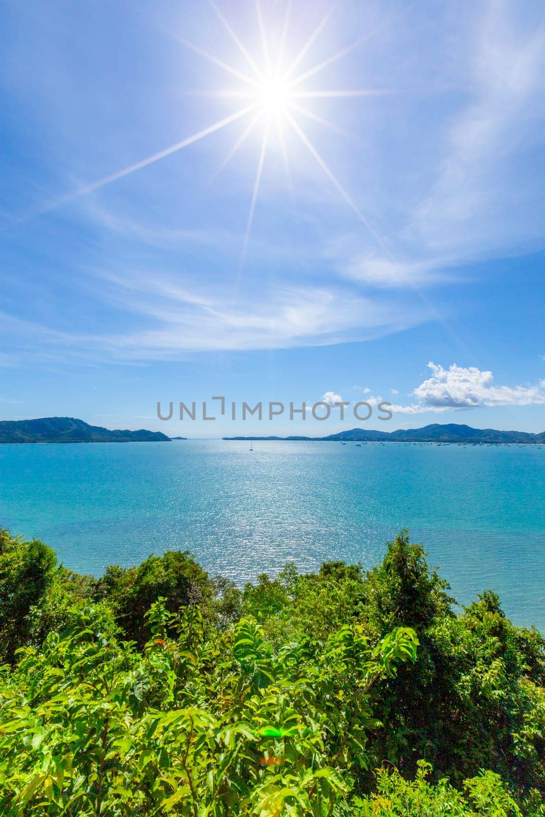 Phuket Thailand beach sea and sunlight. Phuket, Thailand.