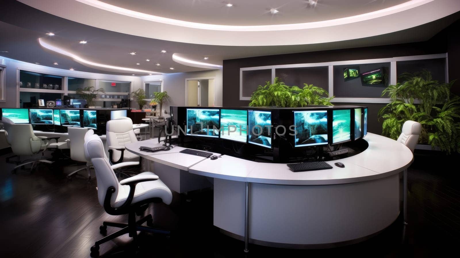 Inspiring office interior design Tech-inspired style Generative AI AIG 31. by biancoblue