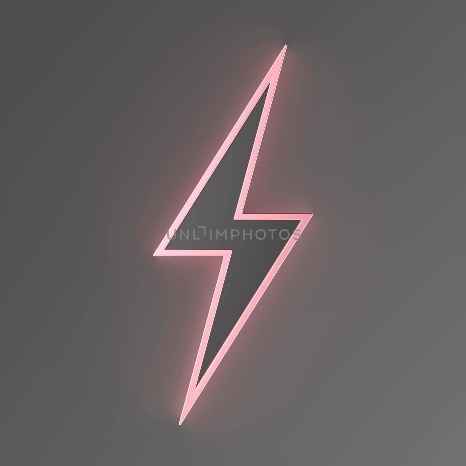 Glowing pink lightning bolt symbol by magraphics