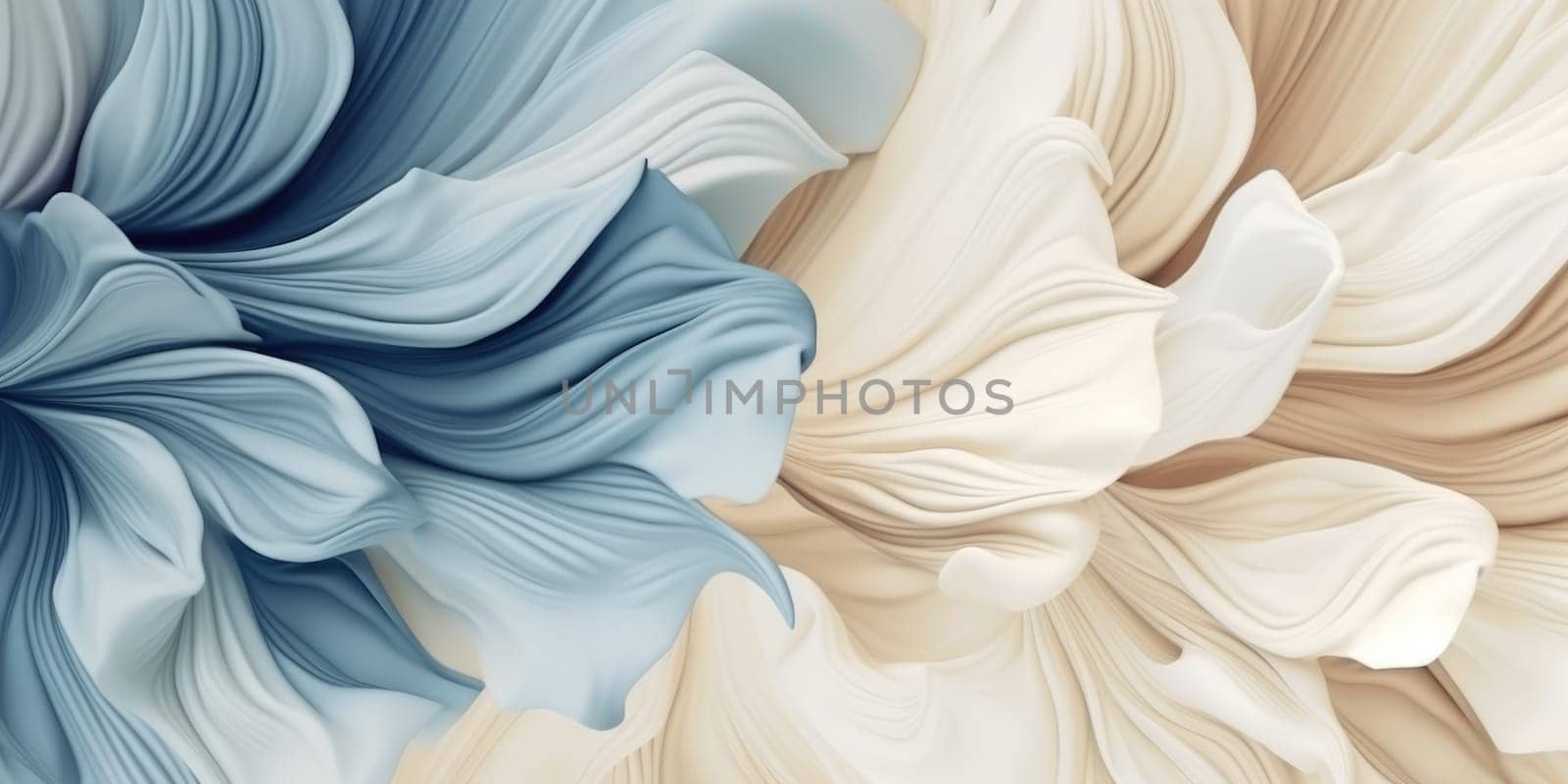 Beautiful abstract beige blue off-white floral design background. Generative AI AIG32 by biancoblue