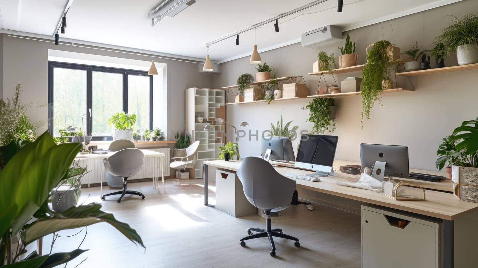 Inspiring office interior design Scandinavian style Generative AI AIG 31. by biancoblue