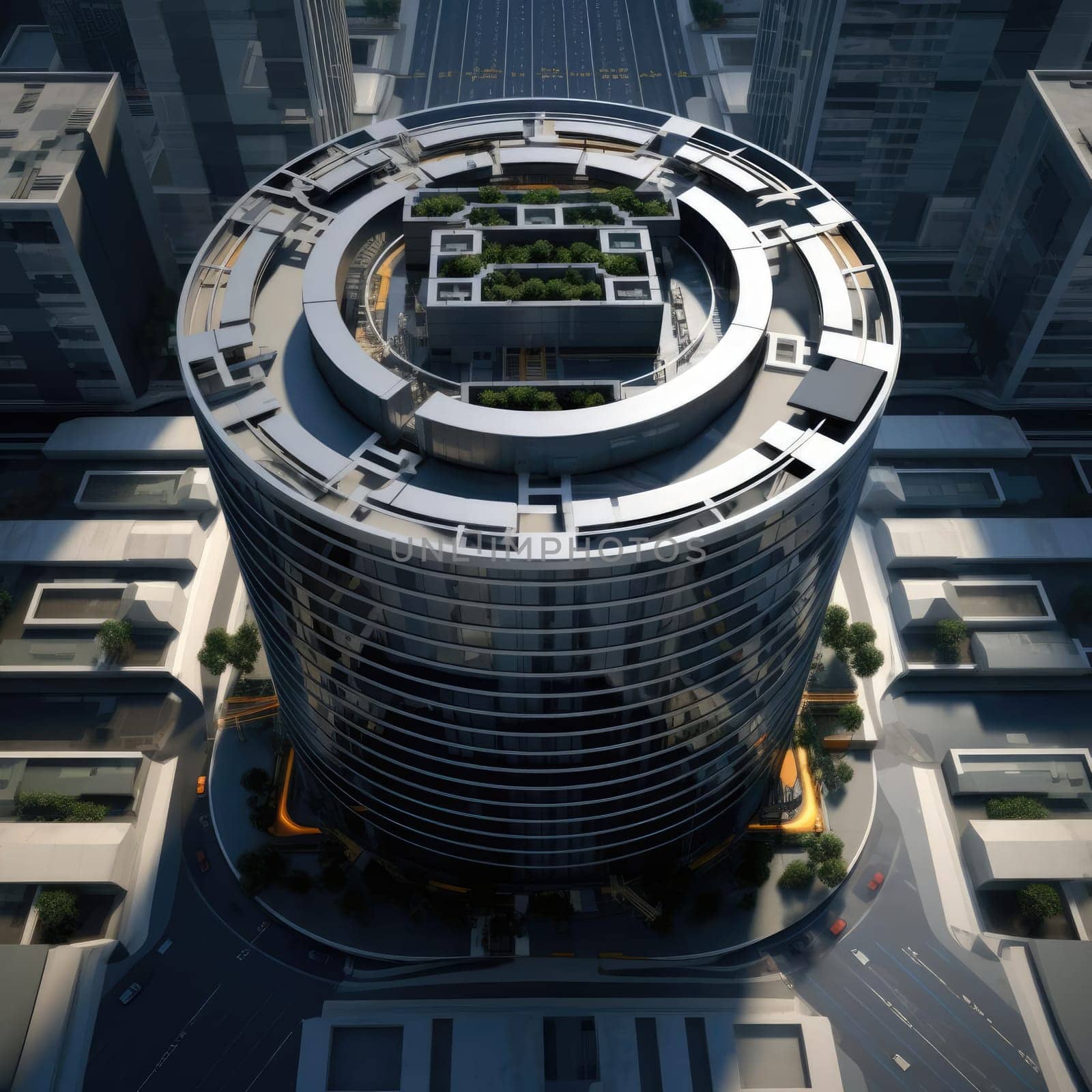 Skyscraper top view, new technologies by cherezoff