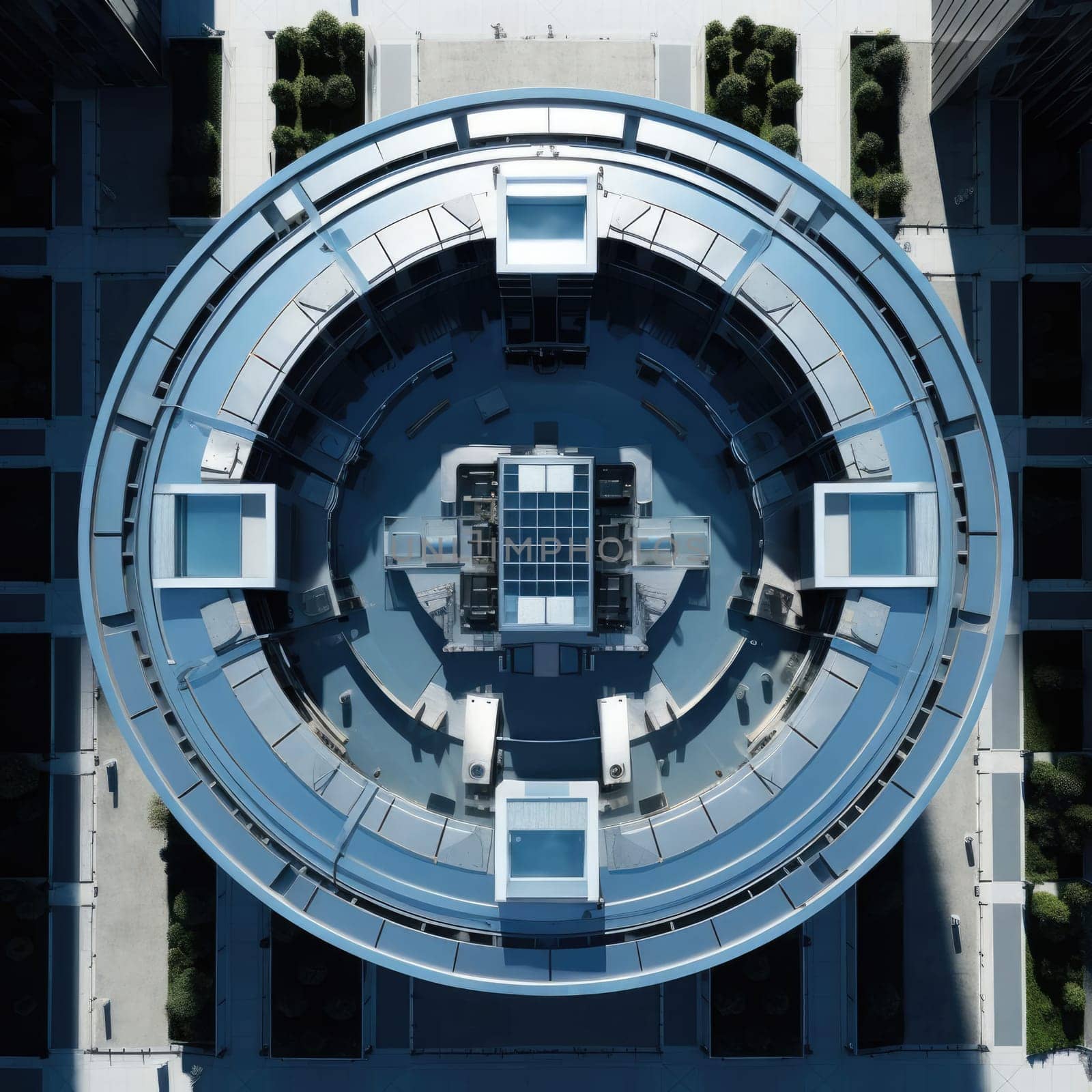 Skyscraper top view, new technologies by cherezoff