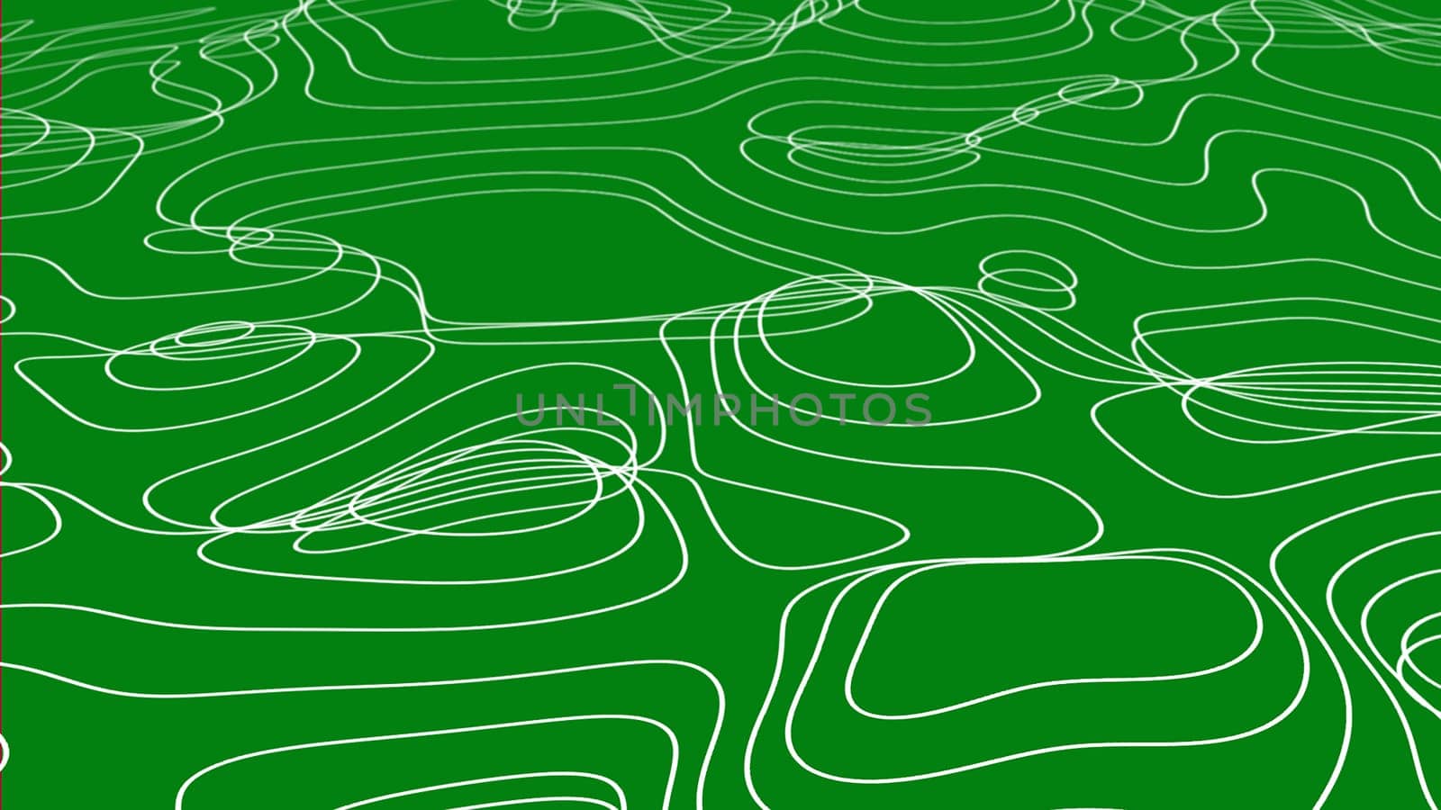 Green 3D Topographic map background concept abstract background. Space Geography Wavy curve lines background