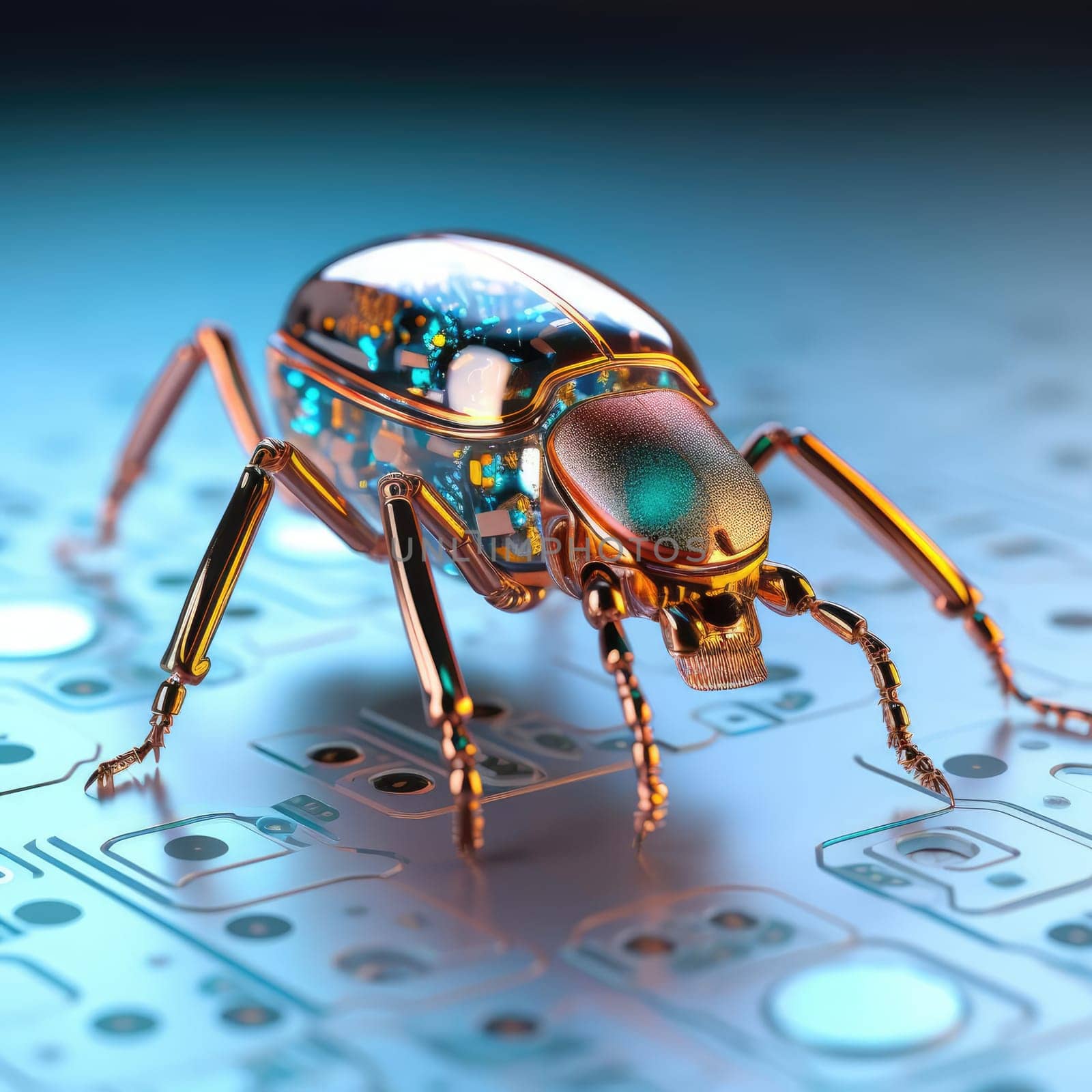 Electronic beetle on electronics by cherezoff