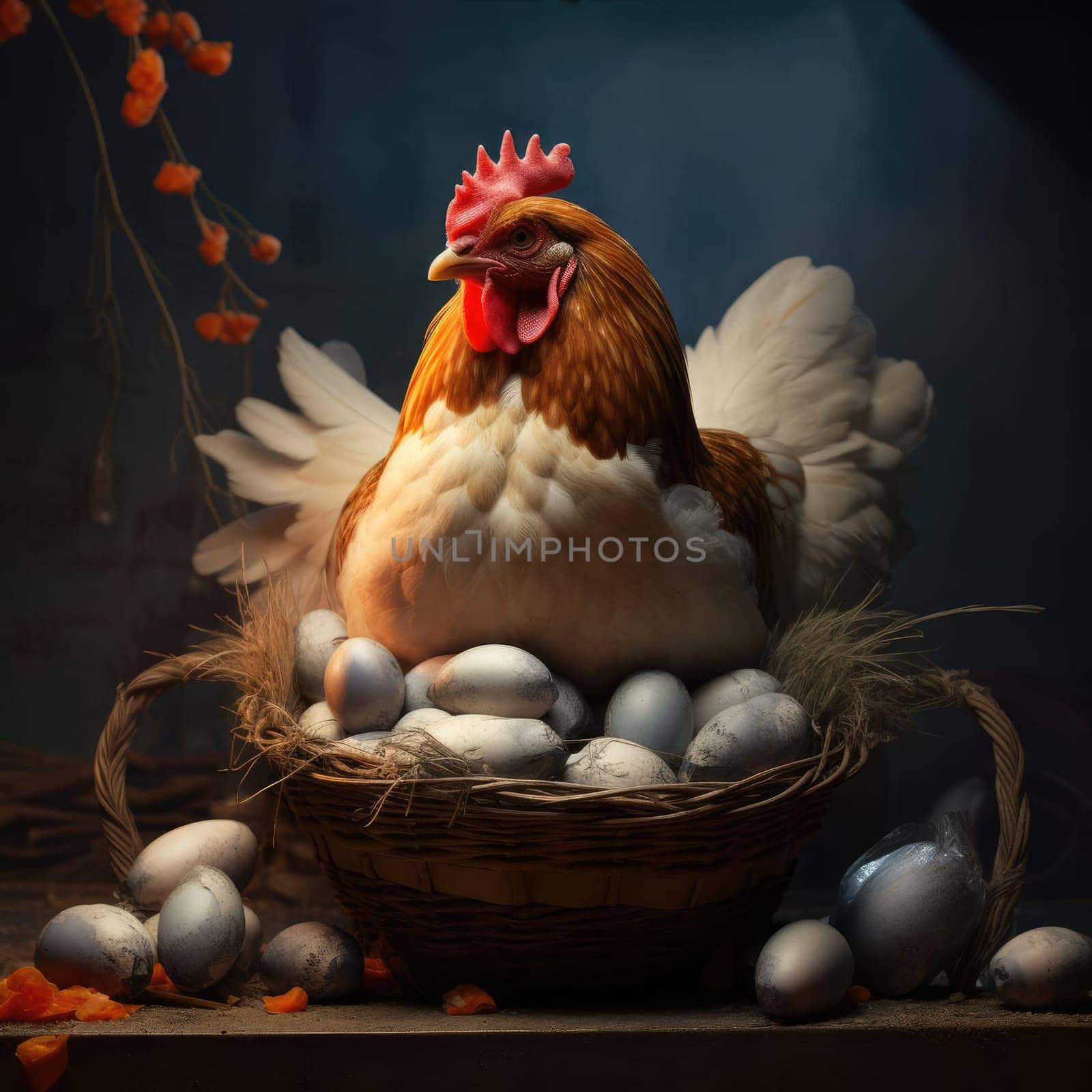 Chicken and egg basket by cherezoff