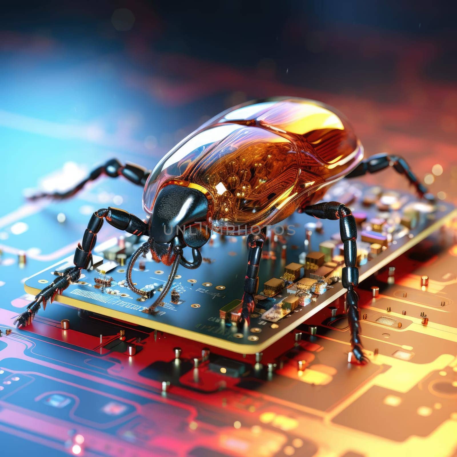 Electronic beetle on a chip. The concept of errors in software or errors in hardware